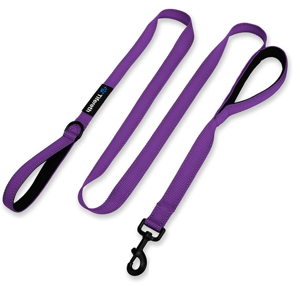 Tifereth Large-Medium Two-Double Handle Dog-Leash - Heavy Duty 6ft Foot Big Durable Nylon Padded Traffic Handle Leash for Medium to Large Dogs