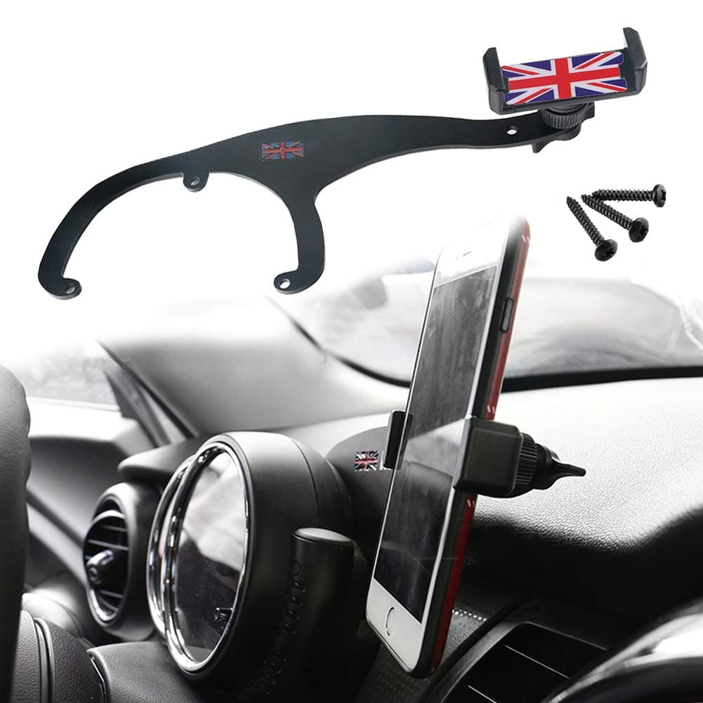 GTINTHEBOX Smartphone Cell Phone Cup Mount Holder with Cradle Rotatable Clip (Red & Blue Union Jack Flag Style, 3.5-5.5 Inch Phone) for Mini Cooper R55 R56, 1 Pack