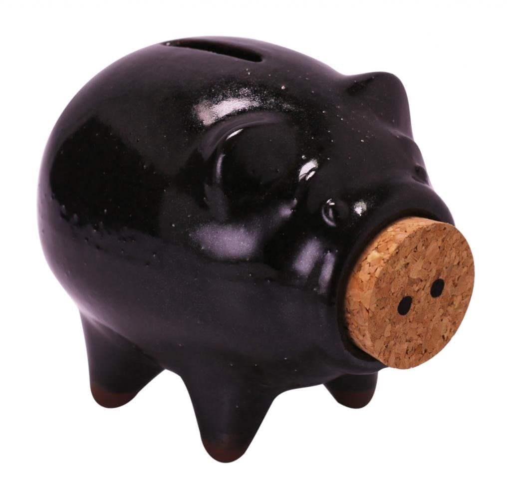 Piglet Piggy Bank Moss Black