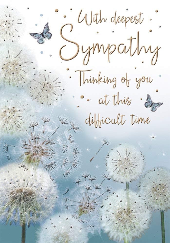 Sad Loss - Gold Foiled Deepest Sympathy Card - Thinking of You