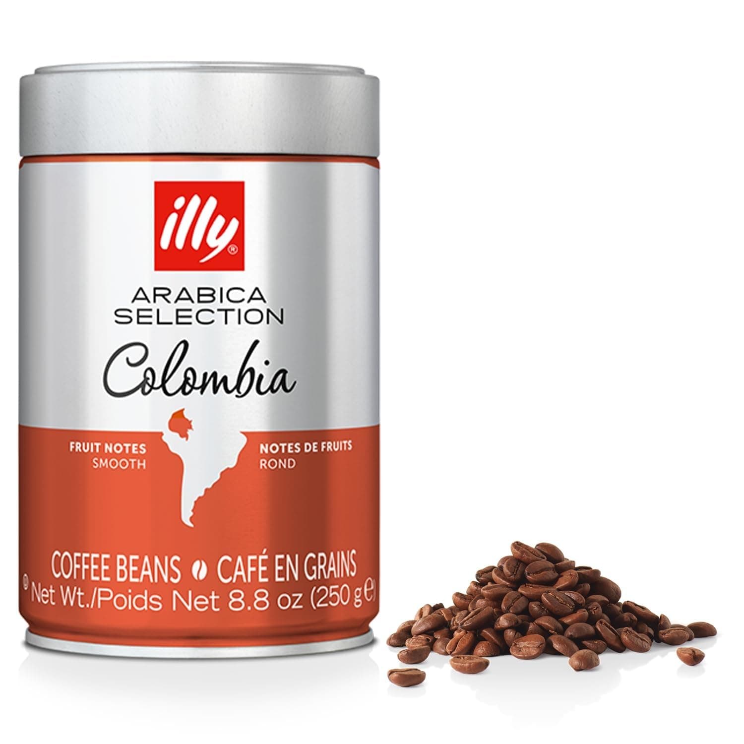 Whole Bean Coffee - Perfectly Roasted – Colombia Medium Roast – Smooth Taste, Notes of Fruit – Fruit Notes - 100% Arabica Beans - No Preservatives – 8.8 Ounce
