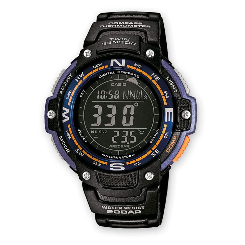 SGW100 Series | Digital Watch & Compass | 200M WR | 100 SEC Stopwatch | Twin Sensor for Direction & Temperature | Low Temp Resistant | World Time | Auto Calendar | Multi Alarm