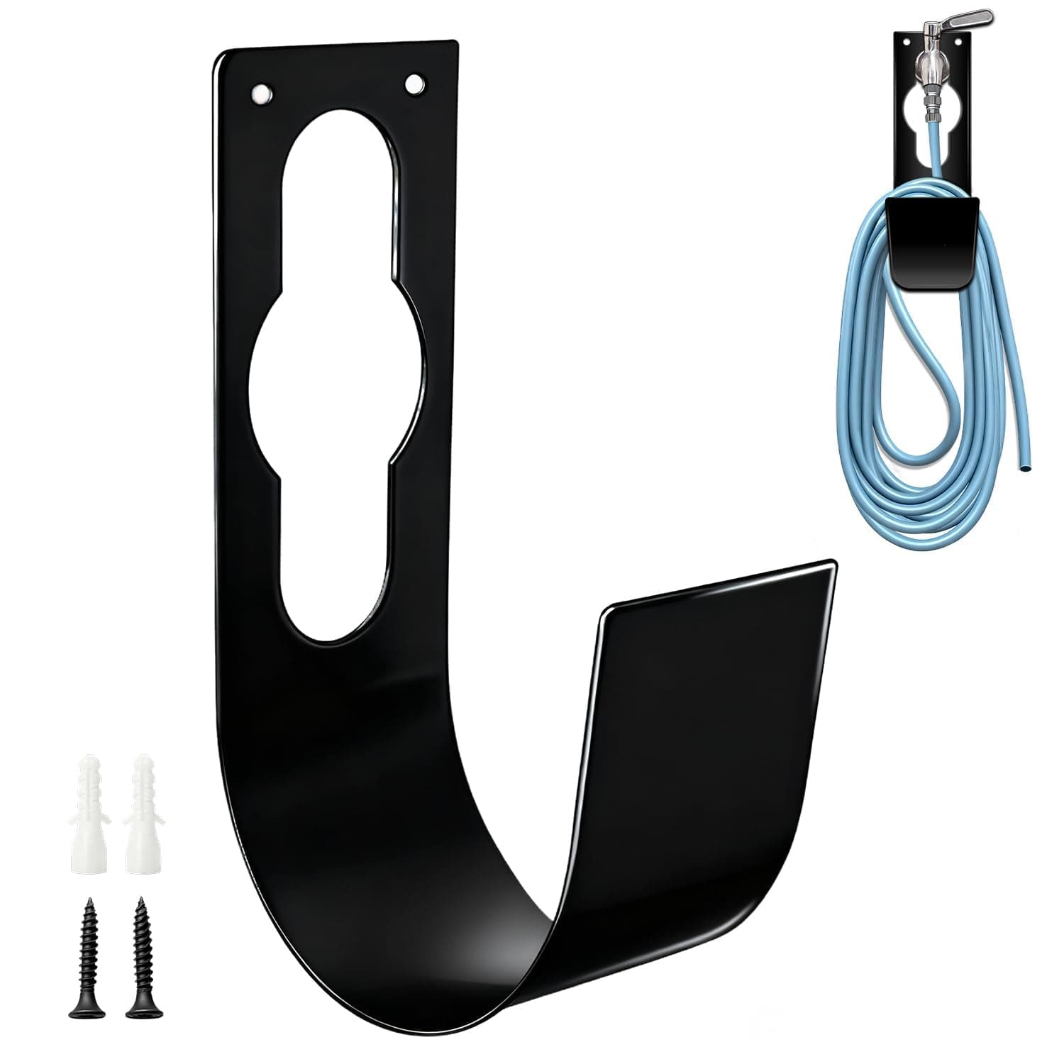 SupKing Hose Holder Wall Mount,Heavy Duty Garden Hose Hanger Reel Metal Hose Hooks Fit to100ft Expandable Watering Hose Storage