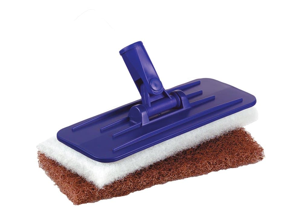 Tolco Acme Threaded Swivel Pad Holder with 2 Pads, Heavy-Duty Joint, 9" Height, 1.5" Width, Blue/White/Brown - Item 280167