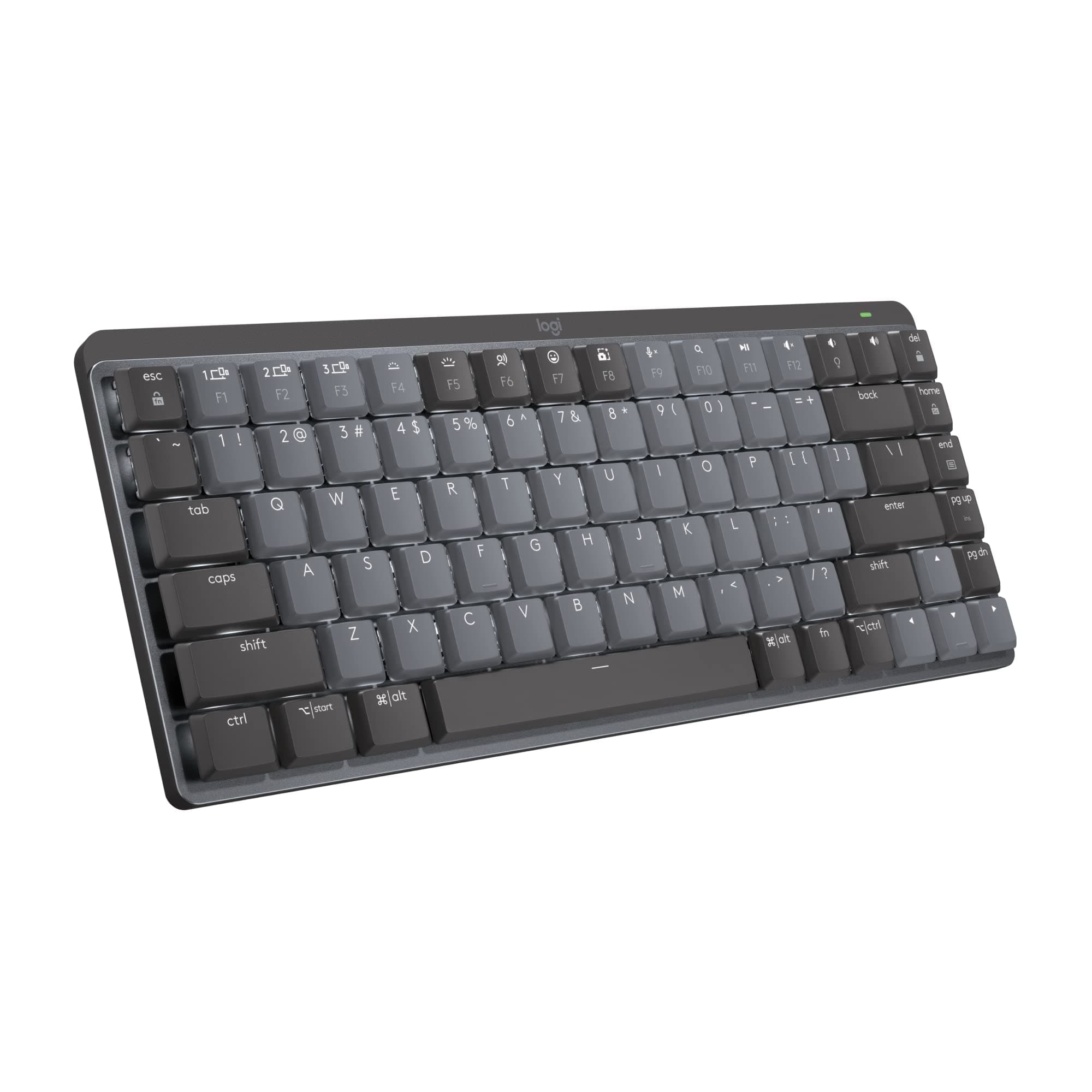 Logitech MX Mechanical Mini Wireless Illuminated Keyboard, Tactile Quiet Switches, Backlit, Bluetooth, USB-C, macOS, Windows, Linux, iOS, Android, Metal