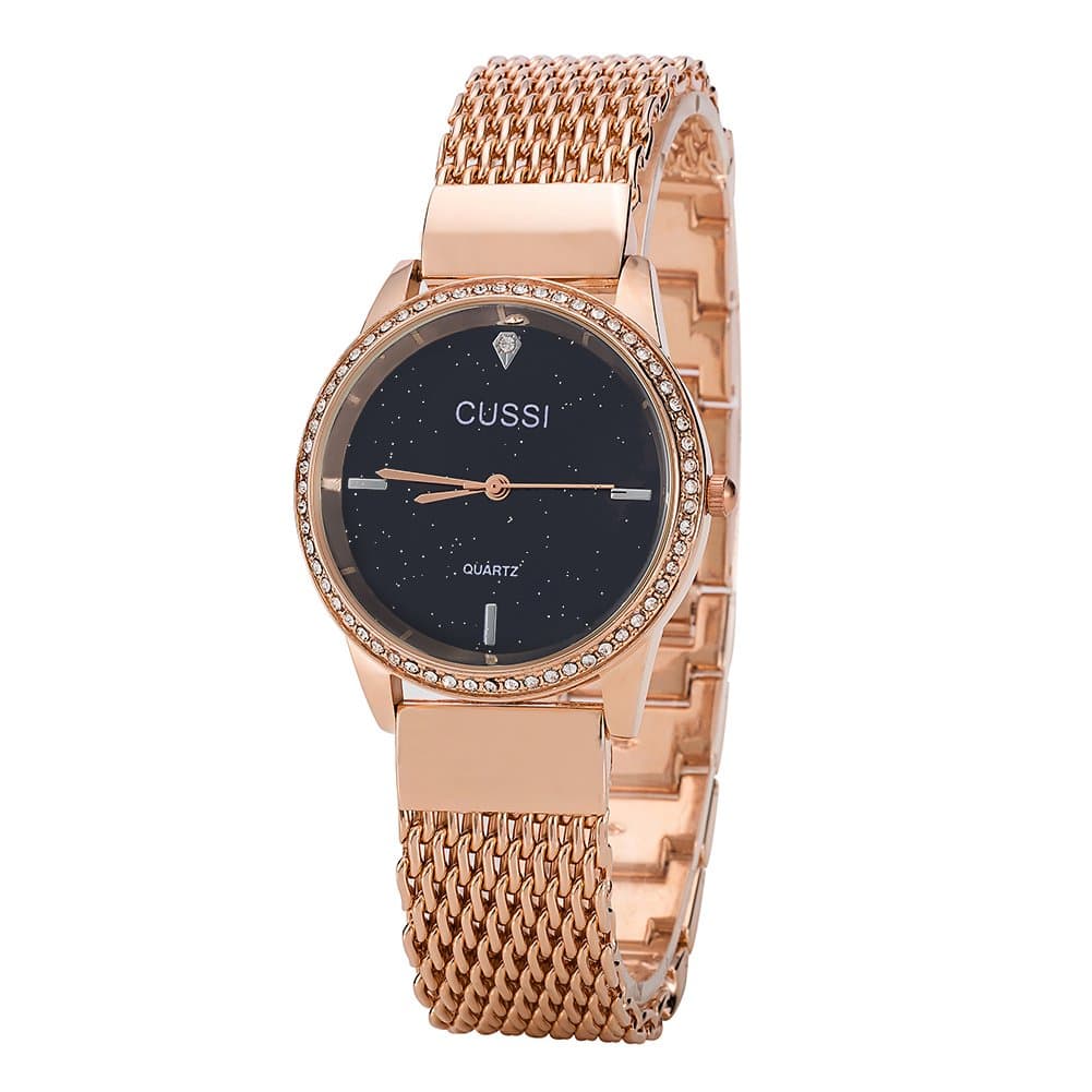 Ladies Star Mesh Bracelet Dress Wrist Watch for Women - Female Gold, Rose Gold, Silver