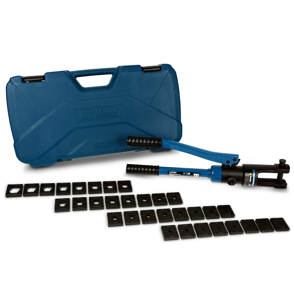 TEMCo Hydraulic Cable Lug Crimper TH0005-11 US TON 6 AWG to 600 MCM Electrical Terminal Cable Wire Tool Kit 5 Year Warranty by Temco