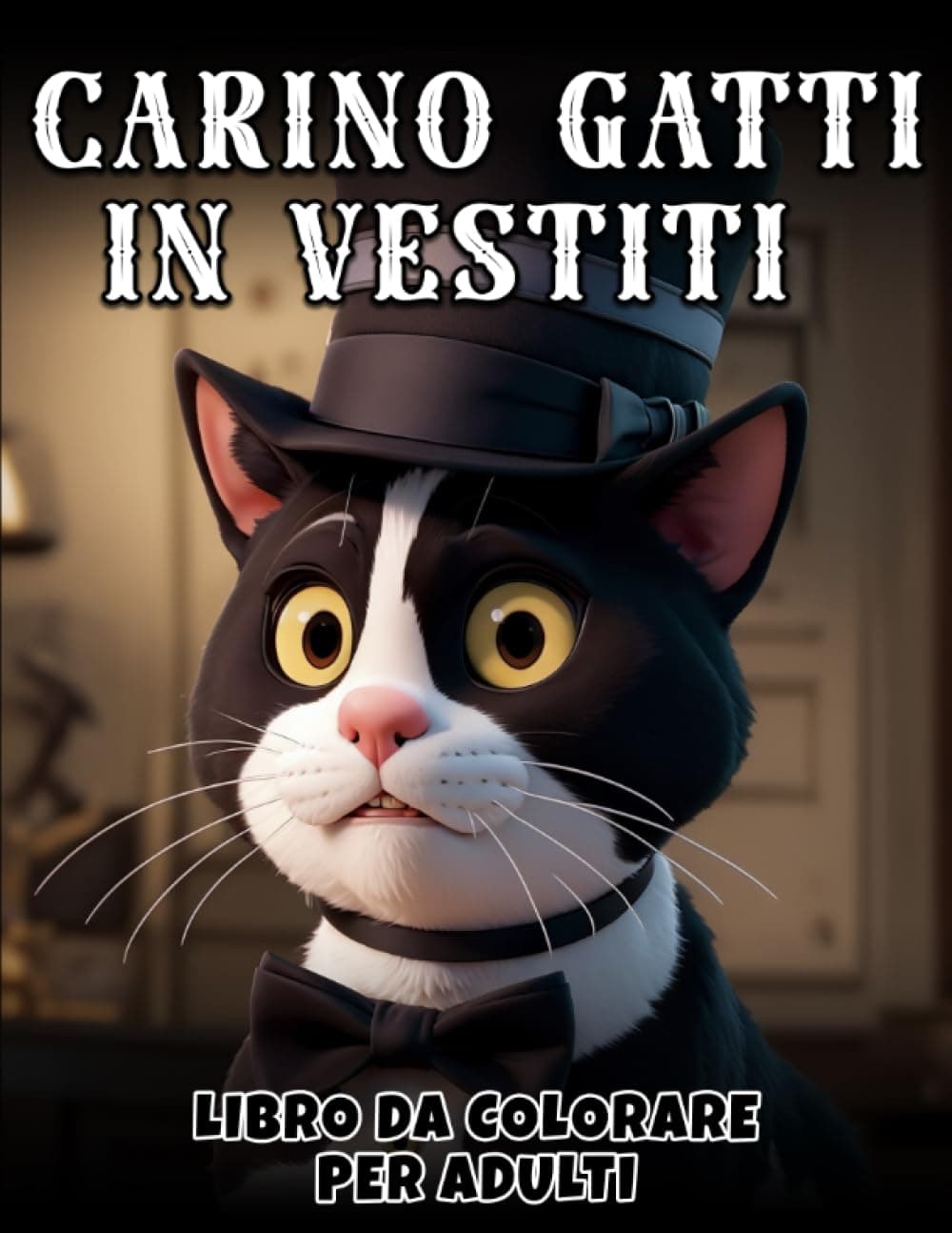 Carino Gatti in Vestiti - Libro da Colorare per Adulti: 40 Bellissime Immagini da Colorare Amanti per dei Gatti - Libro da Colorare Antistress con Disegni Rilassanti (Idea Regalo)