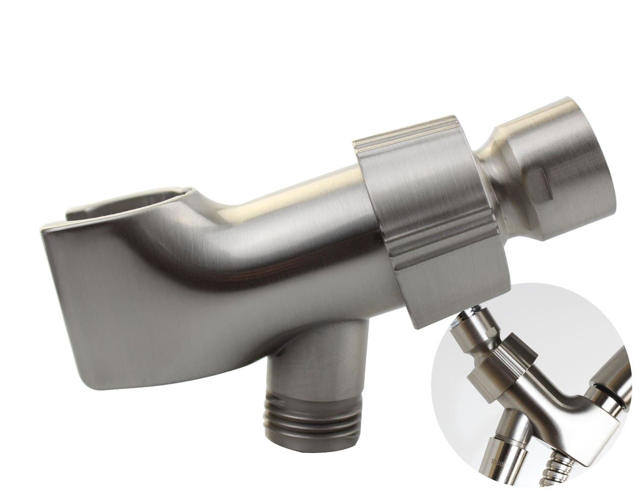Xogolo Adjustable Hand Shower Arm Mount with 1/2 IPS Swivel Ball Connector Universal Showering Component, Brushed Nickel