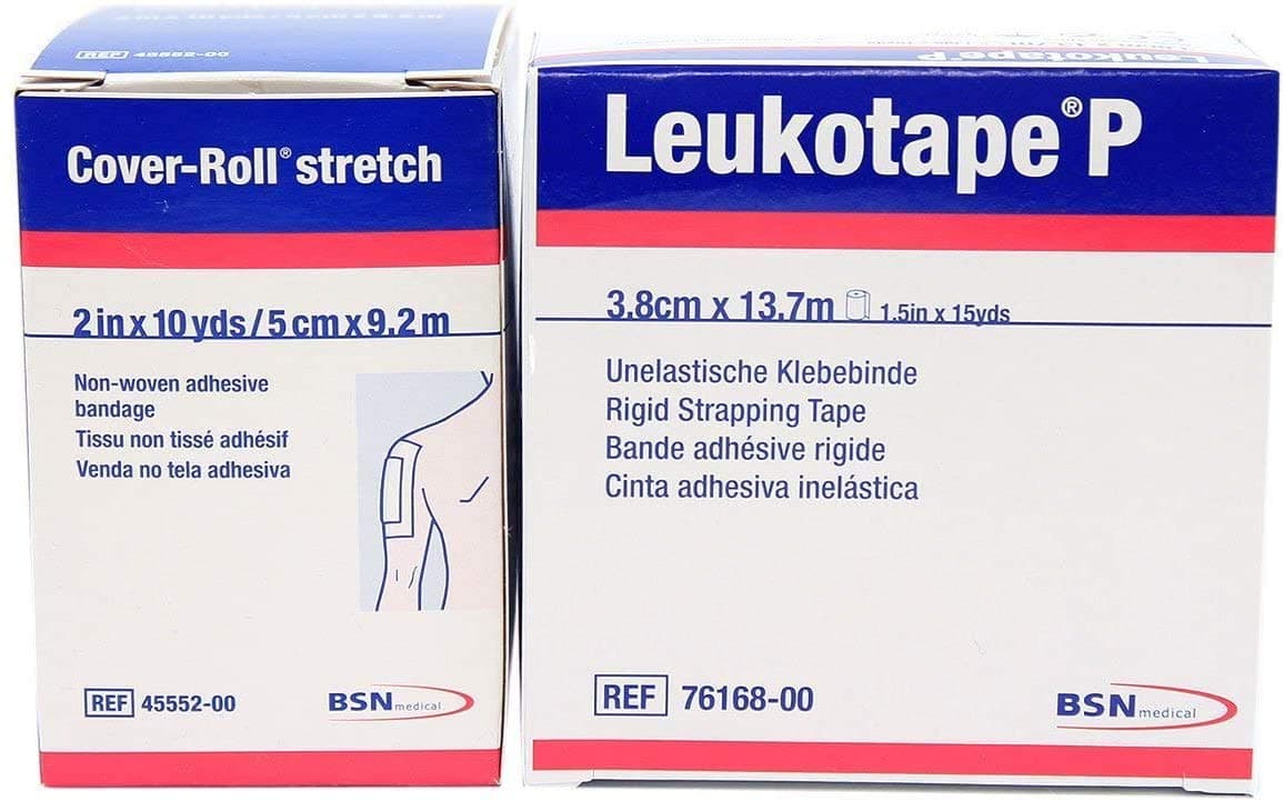 Leukotape P 1.5-Inch x 15-Yds & Cover-roll Stretch 2-Inch x 10-Yds Combo Pack (One Roll Each)