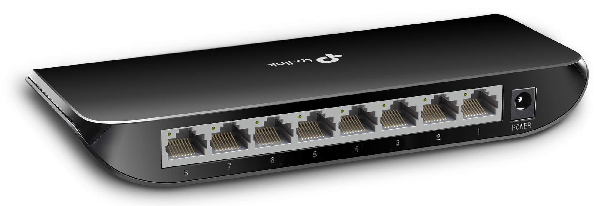 8 Port Gigabit Ethernet Network Switch | Plug and Play | Desktop or Wall-Mount | Plastic Case Ethernet Splitter | Fanless | Traffic Optimization | Unmanaged (TL-SG1008D),Black
