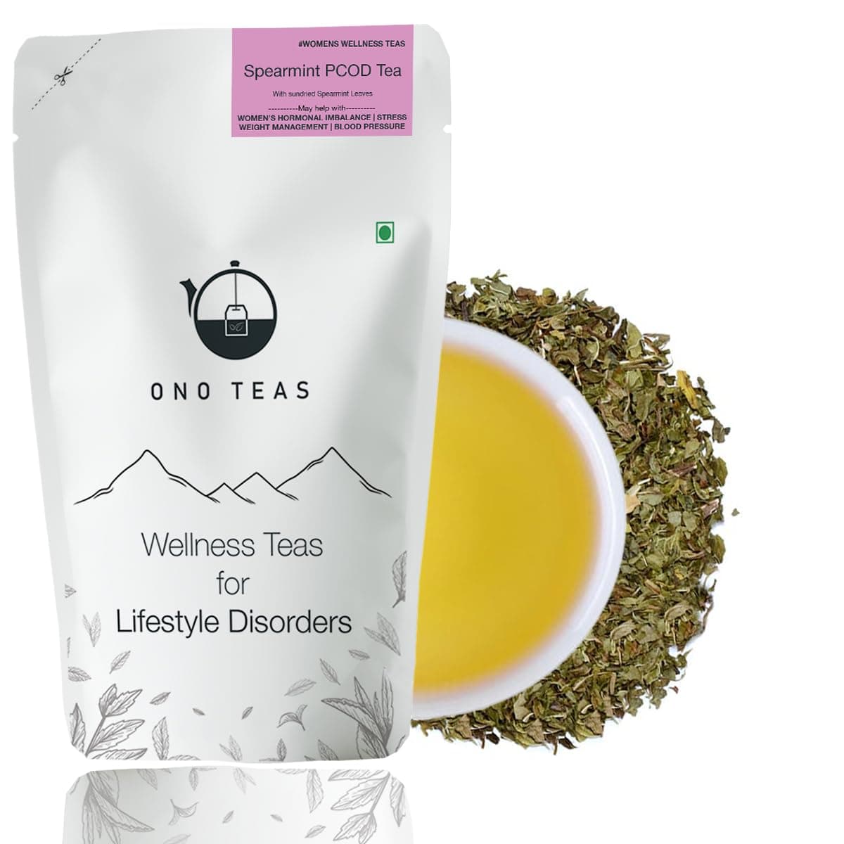 Spearmint Herbal Tea with Spearmint Leaves, 50g | PCOD & PCOS Tea| Helps with Facial Hair| Caffeine Free, Loose Leaves