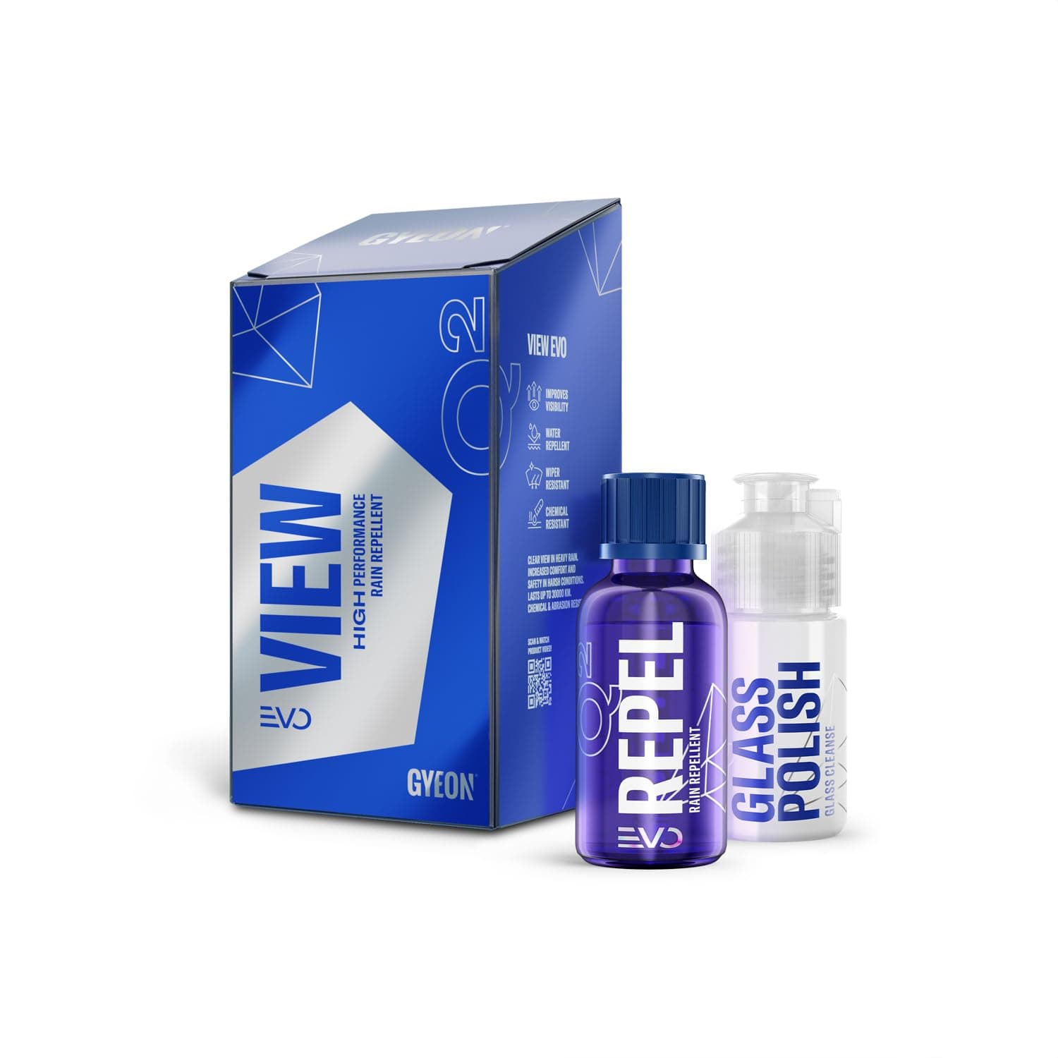 Gyeon View EVO - Ceramic Coating for Windshield and Glass - Increases Protection and Visibility - Highly Hydrophobic - Self-Cleaning Treatment Repels Water - Auto Glass Rain Guard