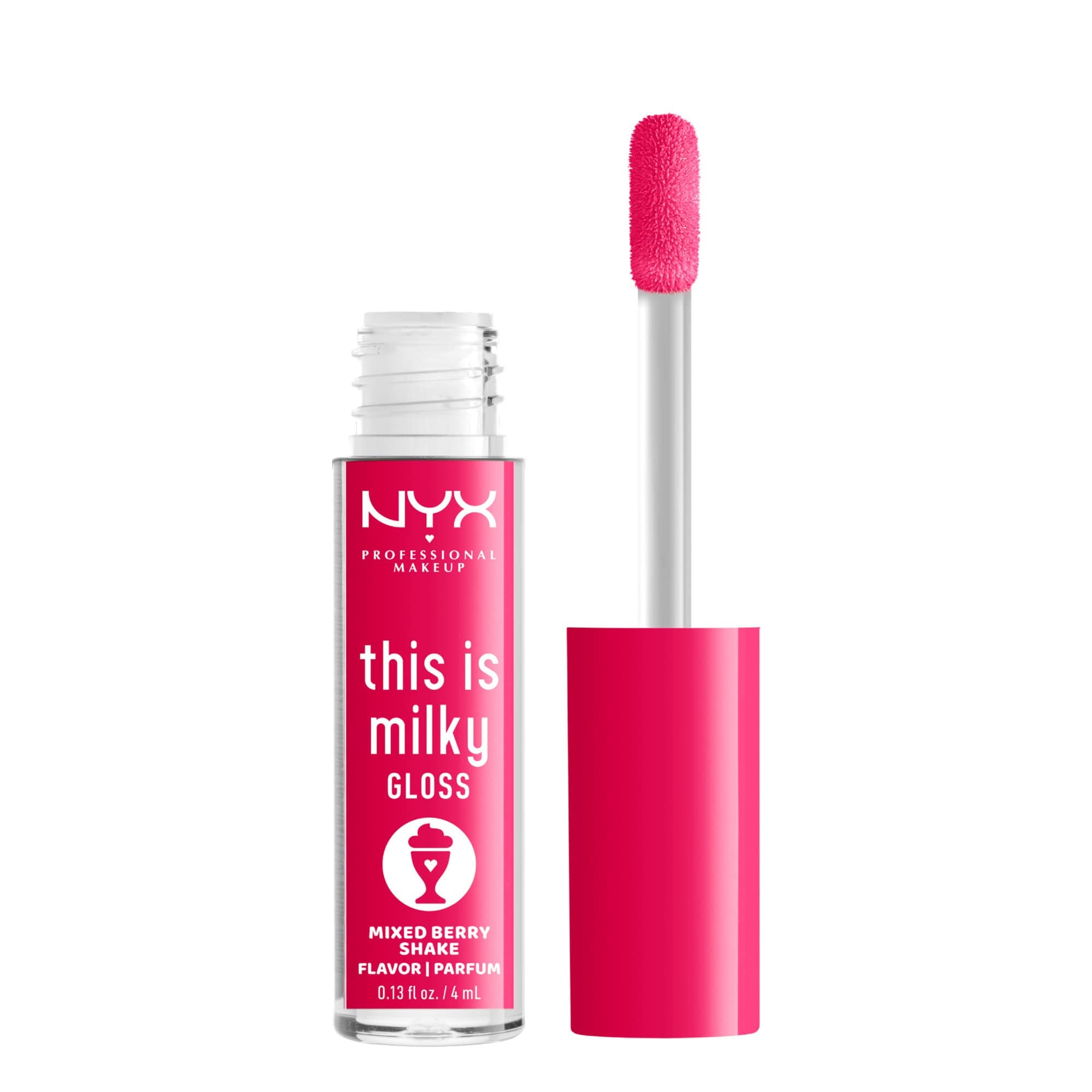 NYX PROFESSIONAL MAKEUP This Is Milky Gloss, Lip Gloss with 12 Hour Hydration, Vegan - Mixed Berry Shake (Raspberry)