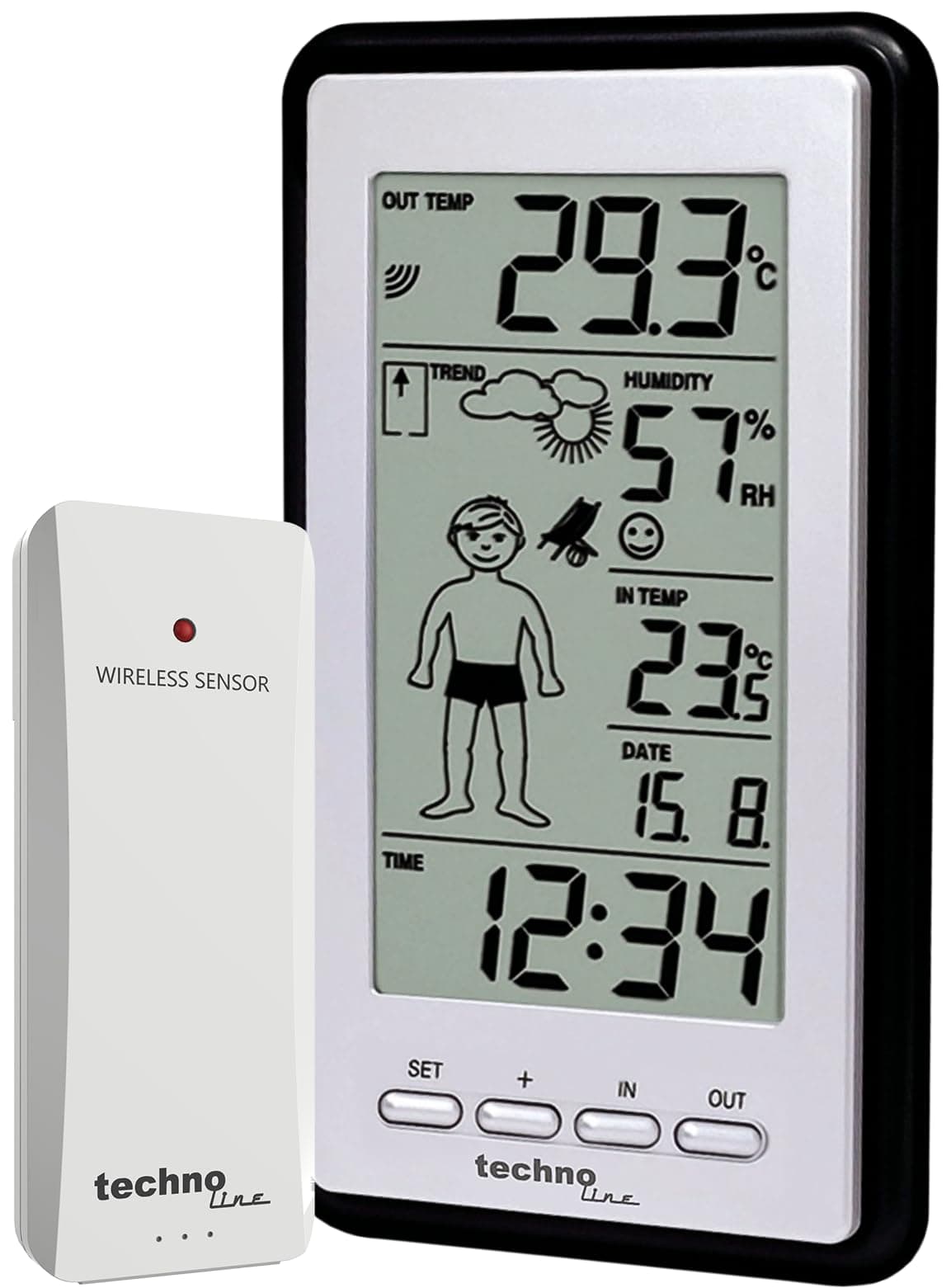 WS 9632-IT Weather Station with Radio Controlled Clock timing signal from Frankfurt Germany