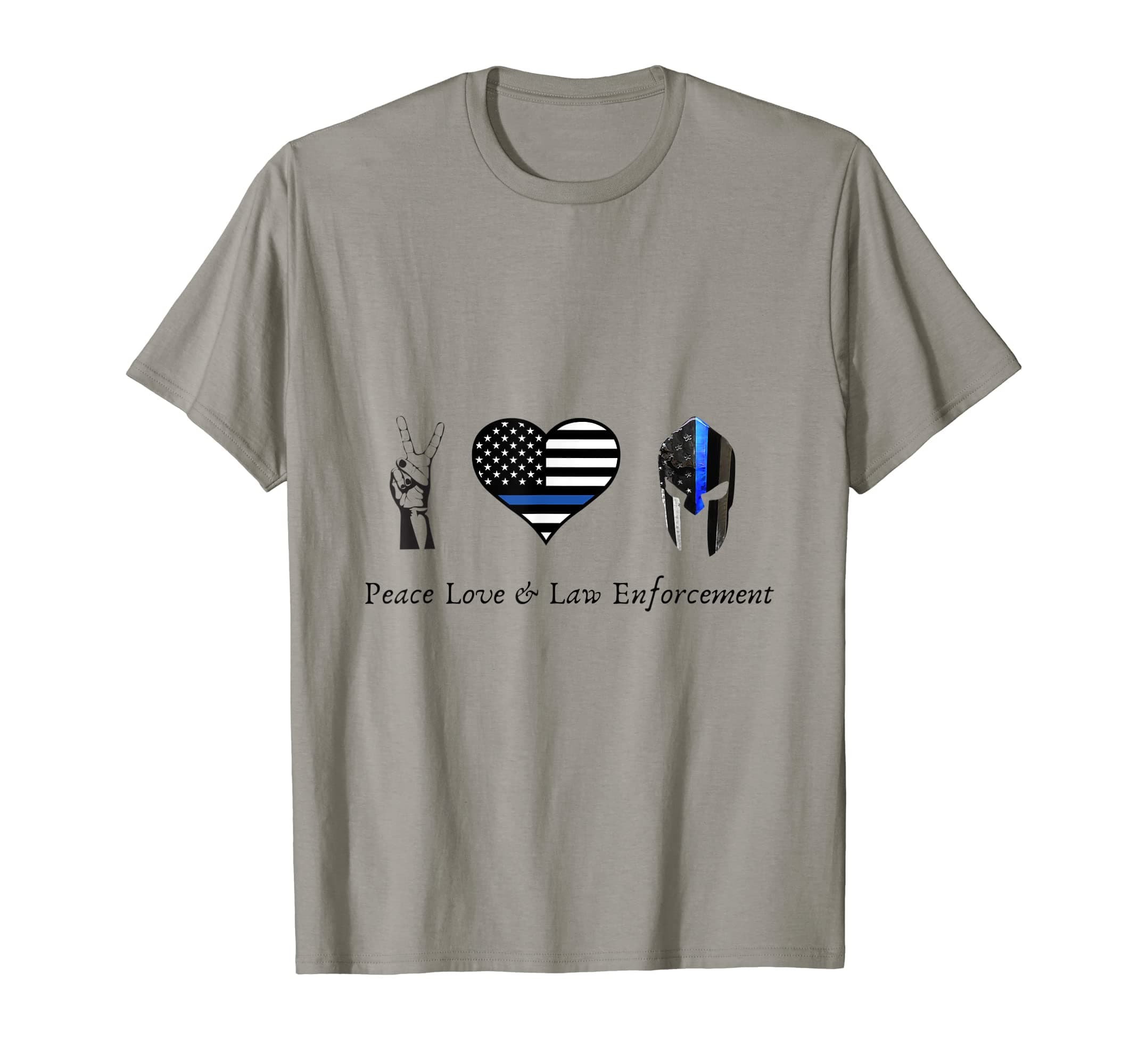 Peace Love & Law Enforcement blue line flag T-Shirt