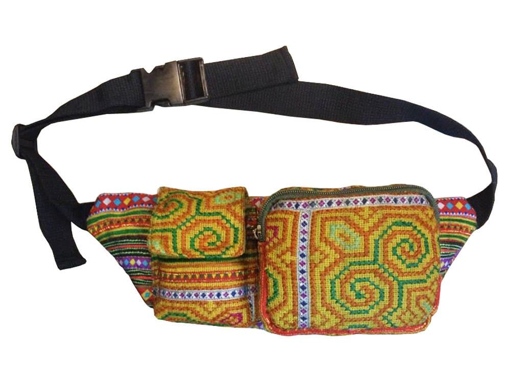 Handmade Hilltribe Embroidered Hip Bag Made in Thailand
