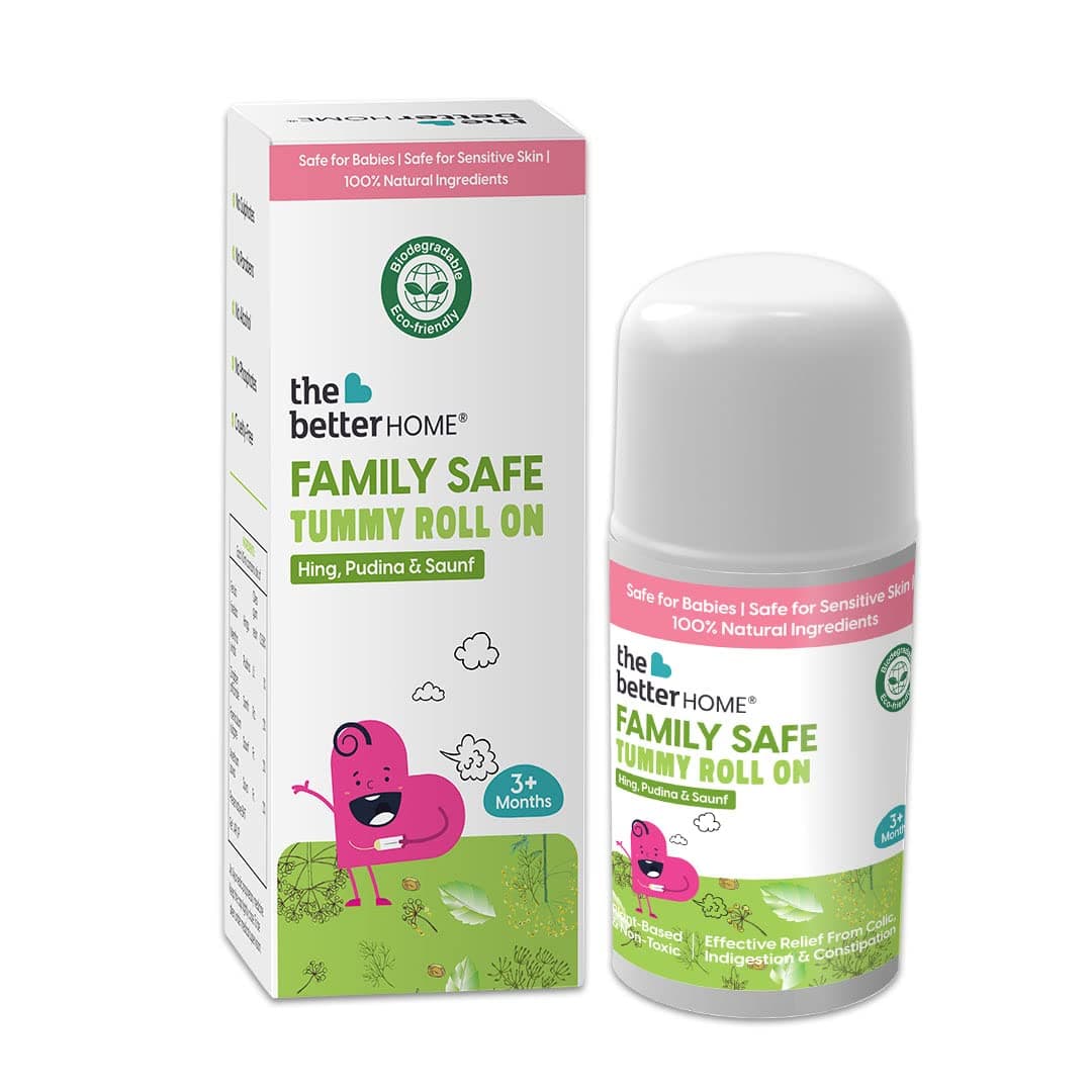 The Better Home Tummy Roll On for Baby Colic Relief and Digestion 100ml | 100% Natural | Benefits of Hing, Pudina & Saunf | For Kids & New Born Babies