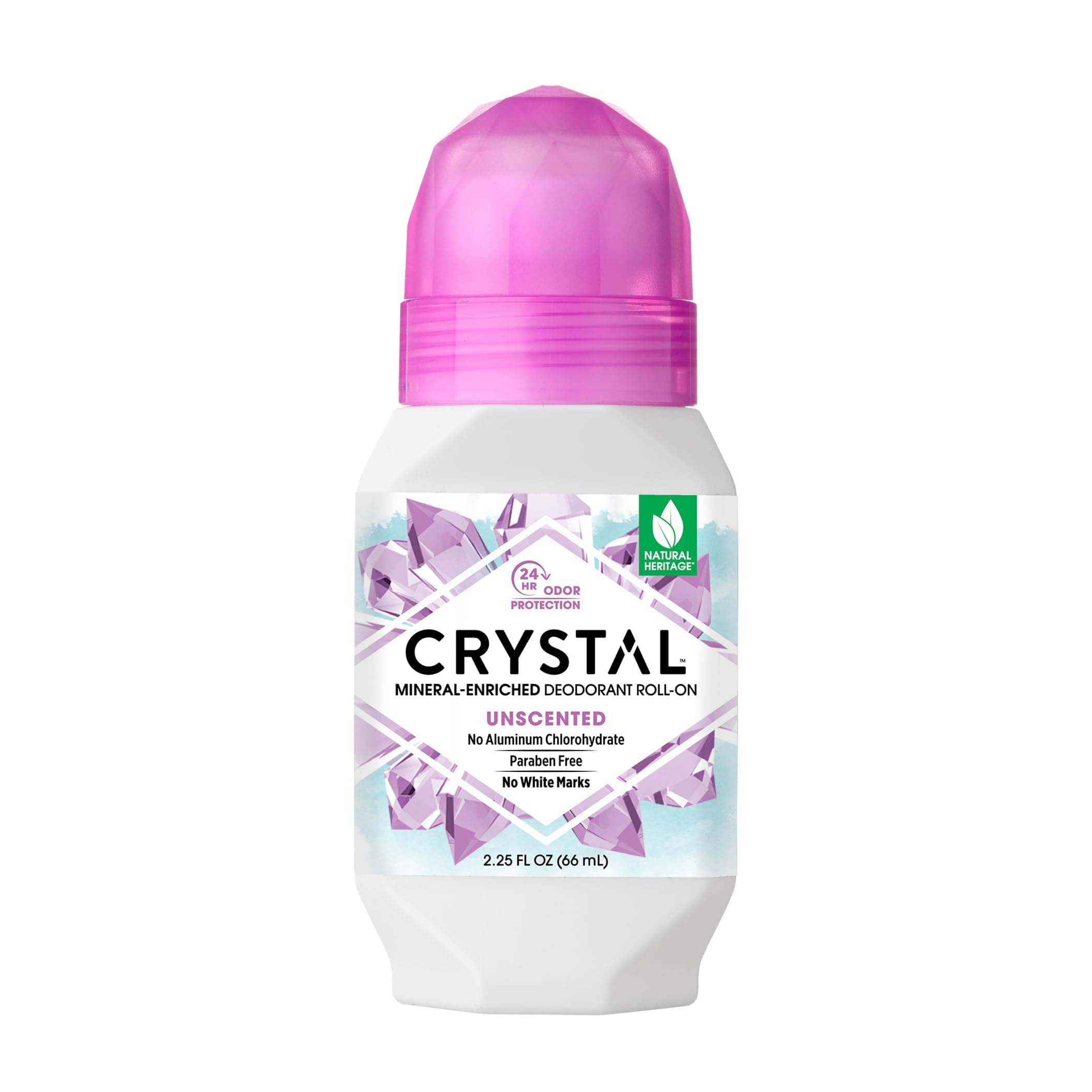 Crystal Essence Mineral Deodorant Roll-On Unscented Body Deodorant With 24-Hour Odor Protection, Aluminum Chloride & Paraben Free, 2.25 FL OZ (Packaging May Vary)