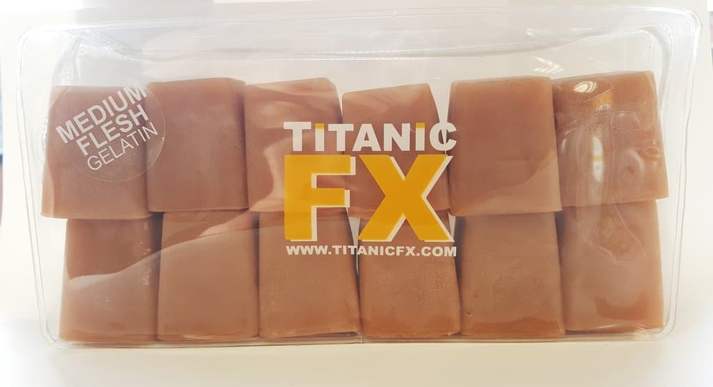 Titanic FX – Reusable Prosthetic Gelatin Medium Flesh – For Special FX and Theatrical Makeup - Wounds, Scars, Injuries – 2lb