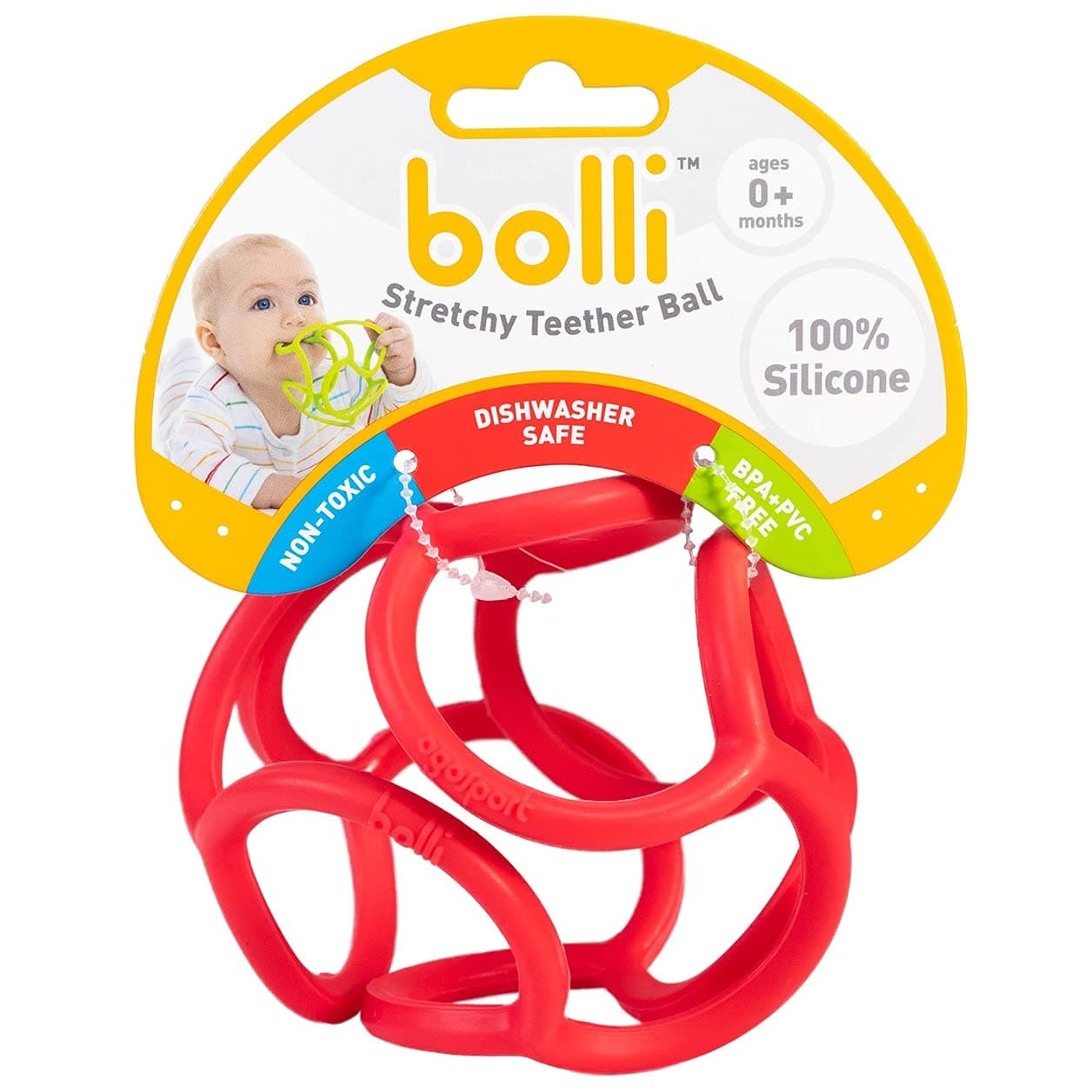 Bolli Stretch Teether for Babies red