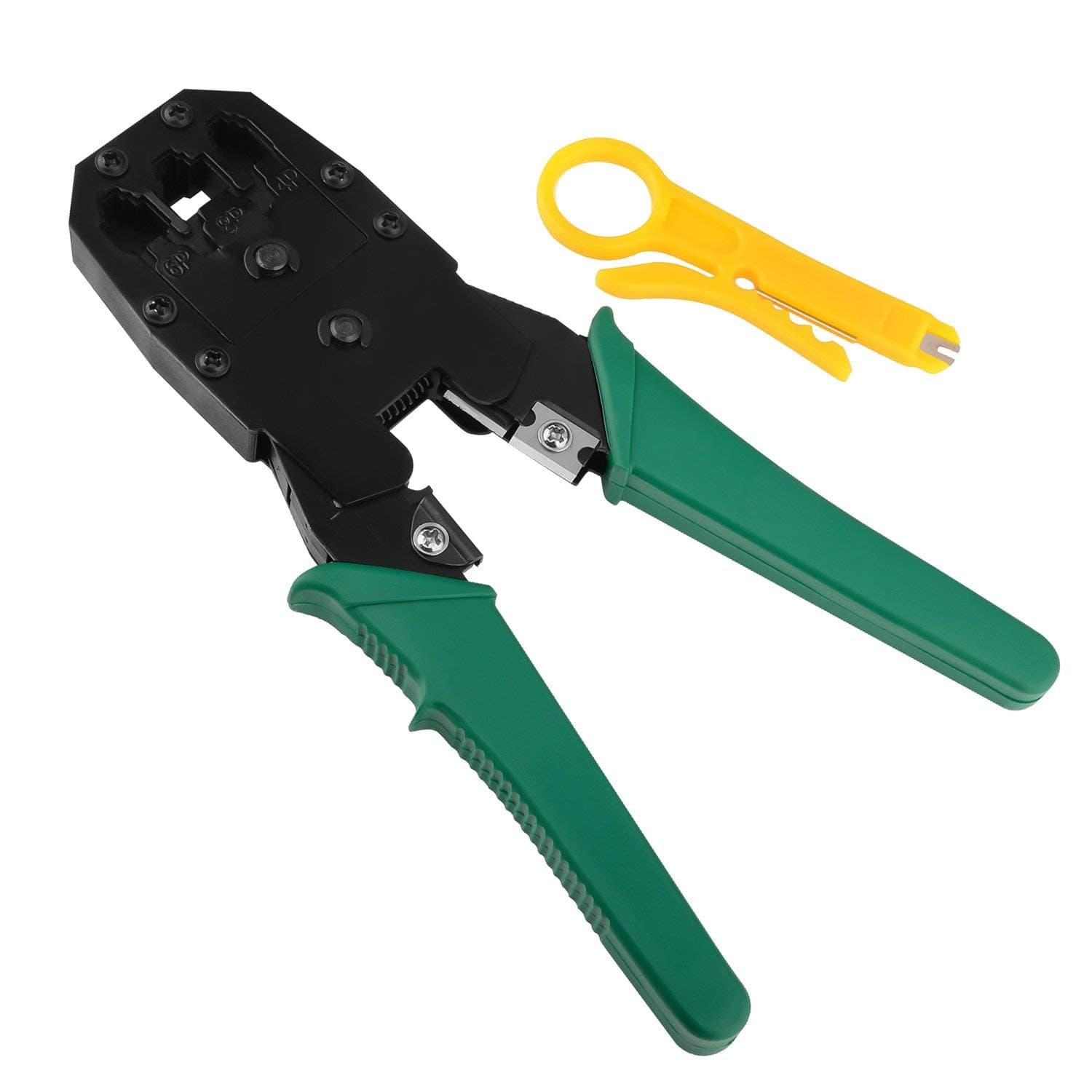 Storin RJ45 Cable Crimping Tool 3 in 1 Modular Crimping Tool for RJ45 RJ12 RJ11 UTP Cat5E/Cat6 LAN Cutter 4P4C 4P2C