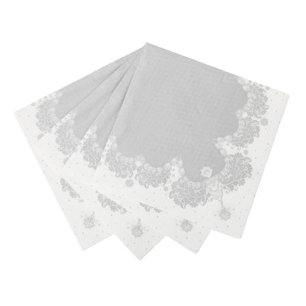 Party Porcelain 33 cm Napkin Luncheon, Pack of 20, Silver