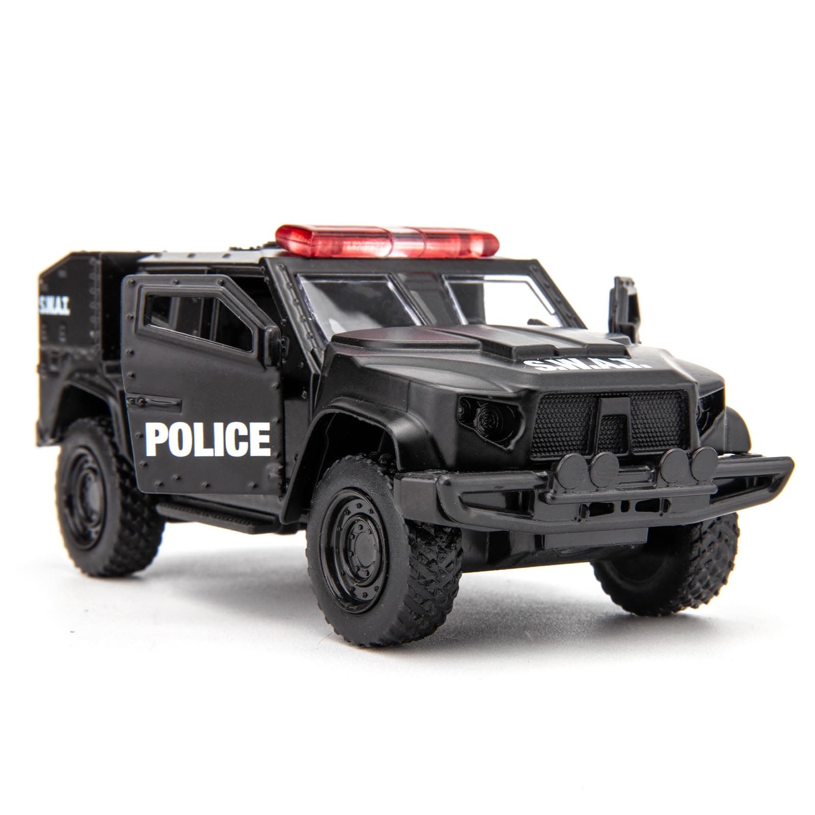 BDTCTK 1/36 Scale JLTV Armored Car Police Car Model, Zinc Alloy Die-Cast Pull Back Vehicles Kid Toys for Boy Girl Gift (Black)(654412P)