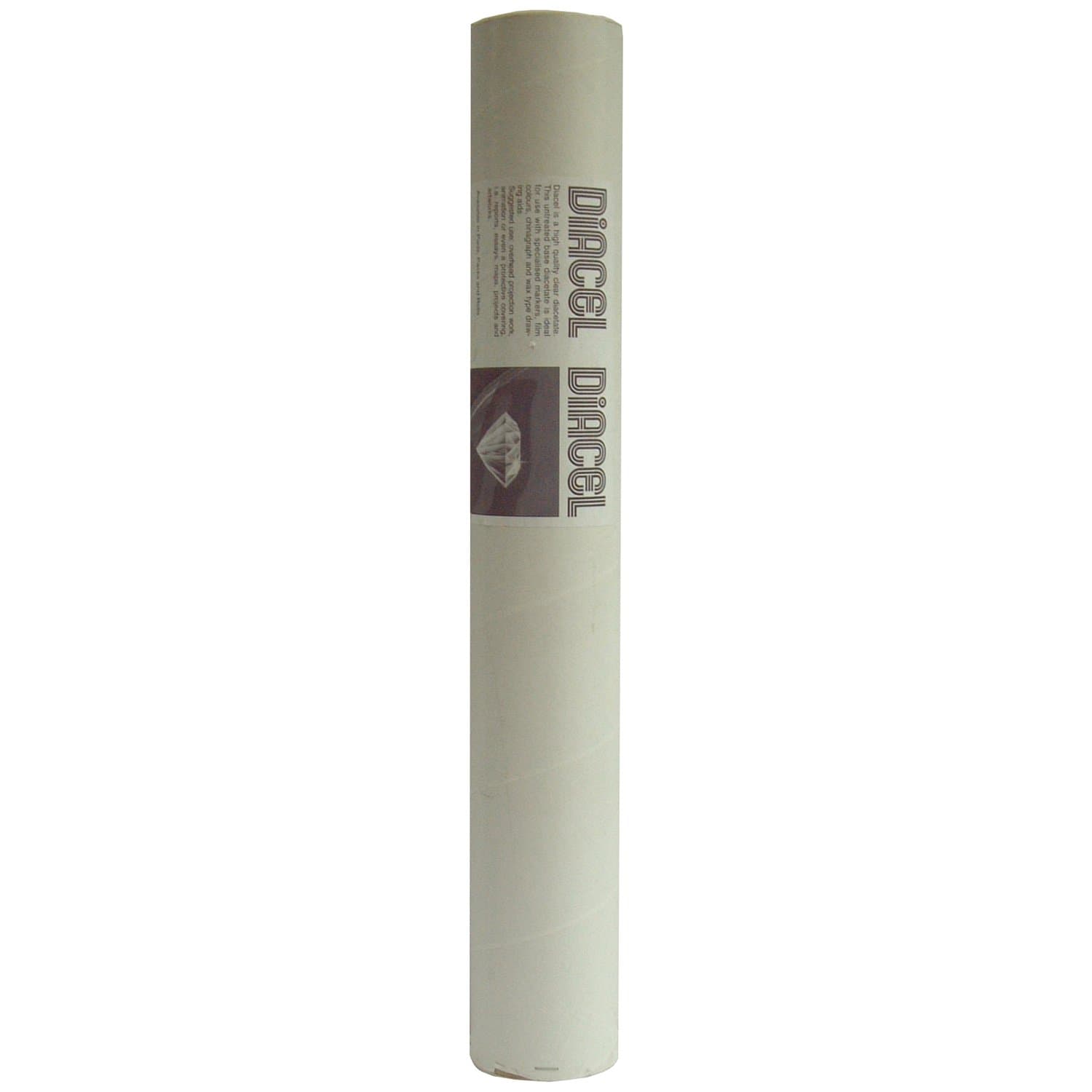 Diacel Film Acetate Roll, Clear, 610mm x 20m, 75 Microns, For Use With Specialised Markers, Film Colours And Chinagraph, Crystal Clear Film