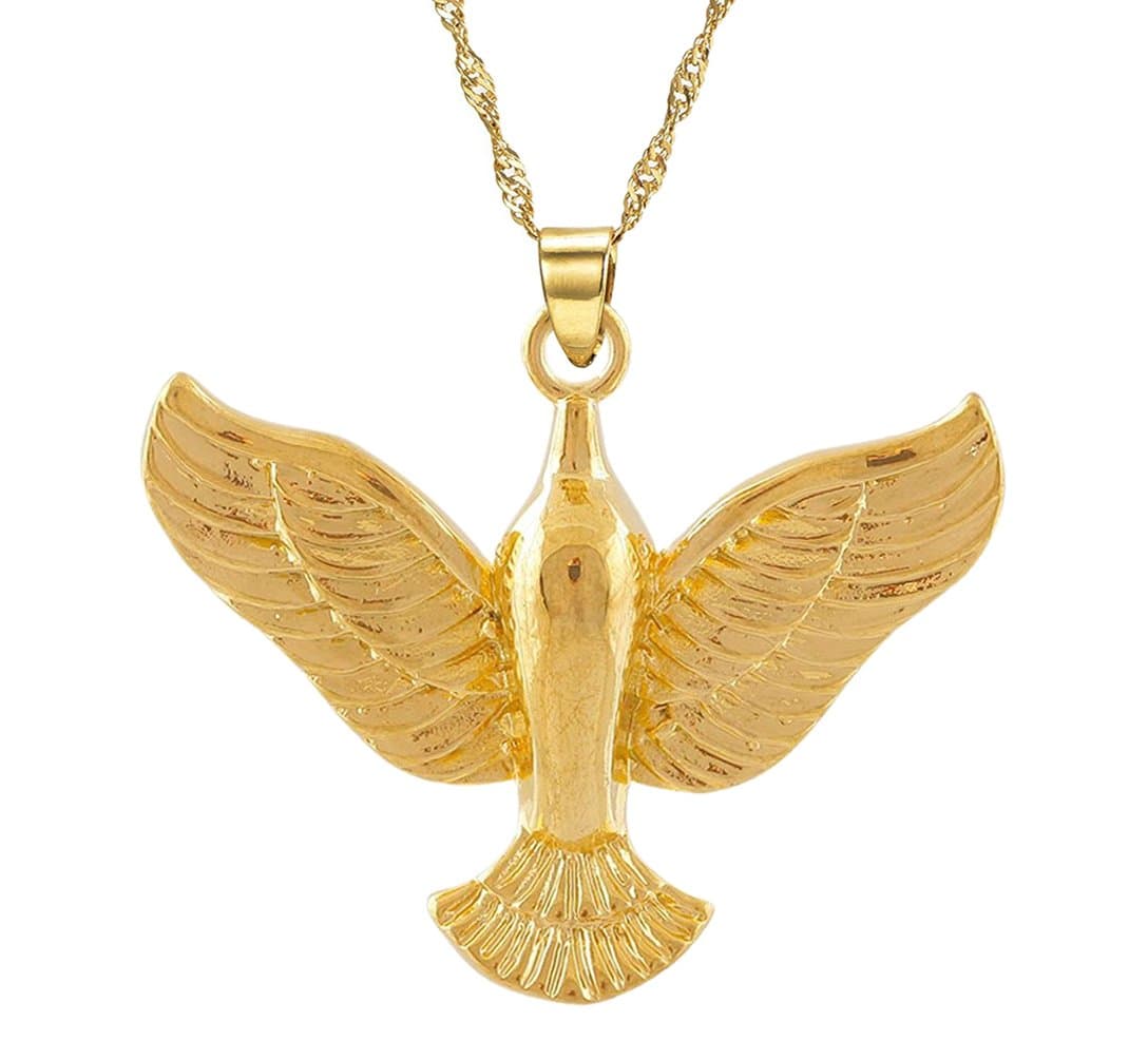Kamellusone Hip Hop 18K Alloy Pigeon Tag Pendant 20" Chain Necklace(Gold)