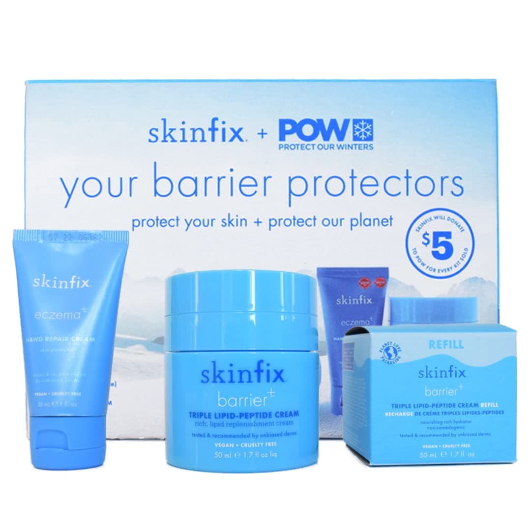 Skinfix Face & Hand Barrier Protectors Kit: Barrier+ Triple Lipid-Peptide Cream, Refill Pod, Eczema+ Hand Repair Cream
