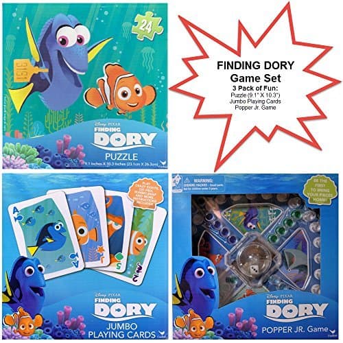 3 Pack Finding Dory Game Set - Finding Dory Puzzle; Finding Dory Popper JR. Game; Finding Dory Jumbo Playing Cards
