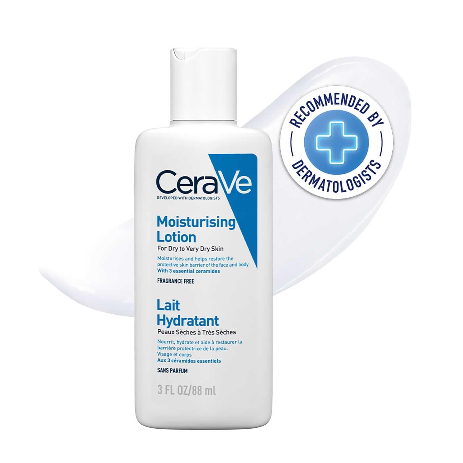 Moisturizing Lotion For Normal to Dry Skin (88ml) - Formulated With 3 Essential Ceramides And Hyaluronic Acid | Non-Comedogenic, Oil Free And Fragrance-Free Body Lotion