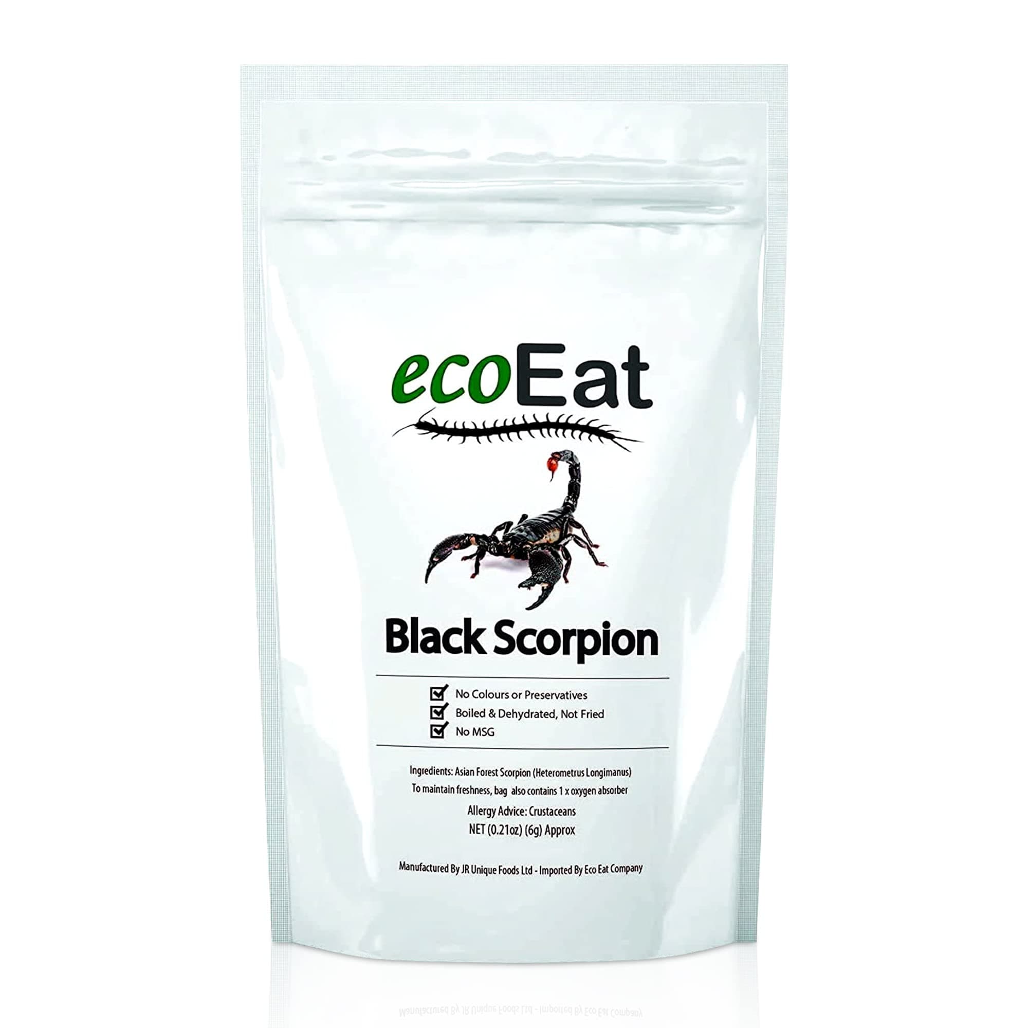 ecoEat Edible Asian Forest Black Scorpion – Edible Bugs Edible Dehydrated Asian Forest Black Scorpion - Snack Food Gifts
