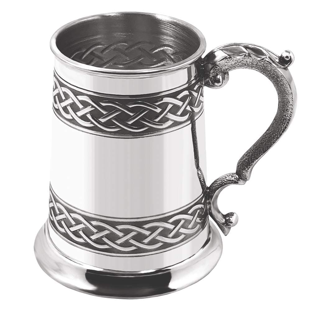 English Pewter Company Embossed Celtic Knot Design 1 Pint Pewter Tankard [CEL621]