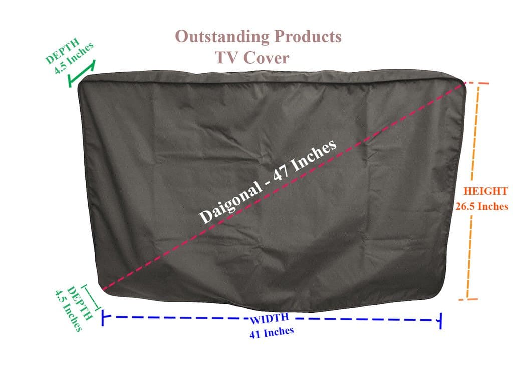 Weather Resistant & Lined Protective Outdoor Television Cover For Samsung UN40JU7500 Curved 40-Inch 4K Ultra HD Smart LED TV (2015 Model), Color - Black