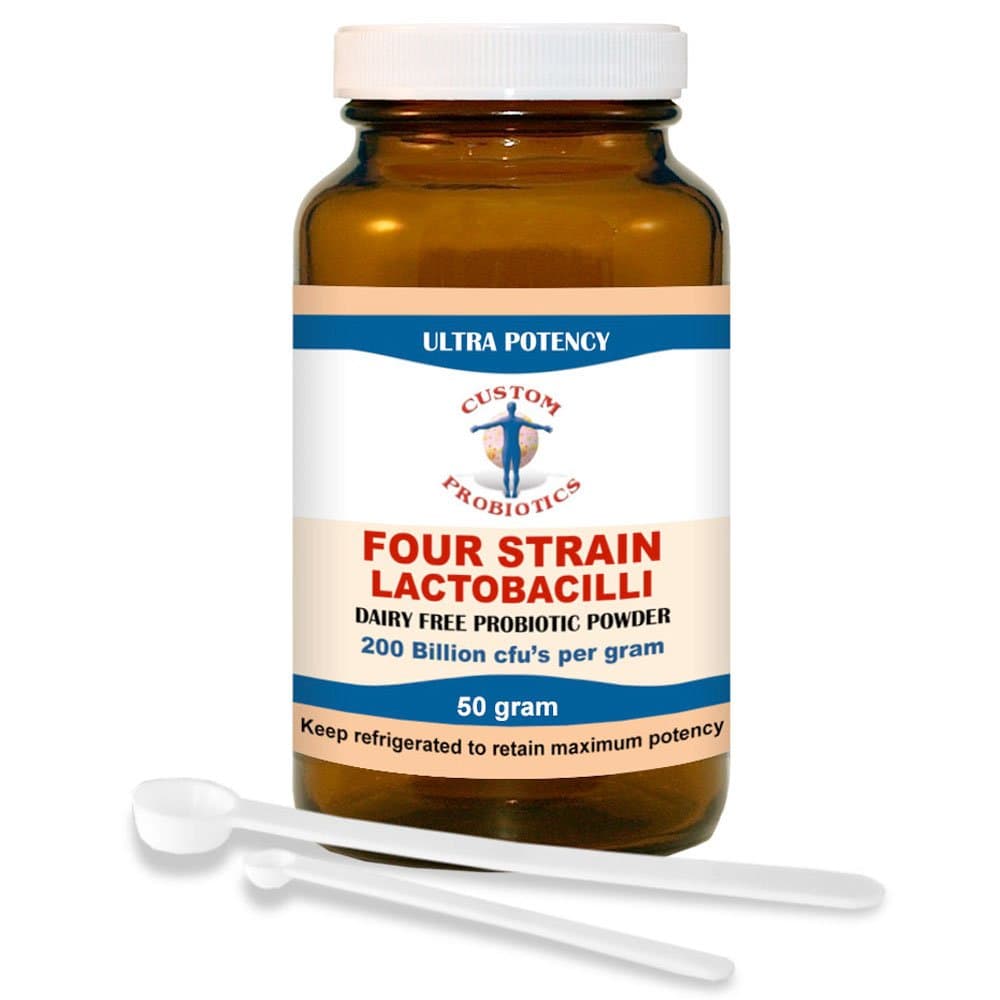 Four Strain Lactobacilli Probiotic Powder by Custom Probiotics (50 gram)