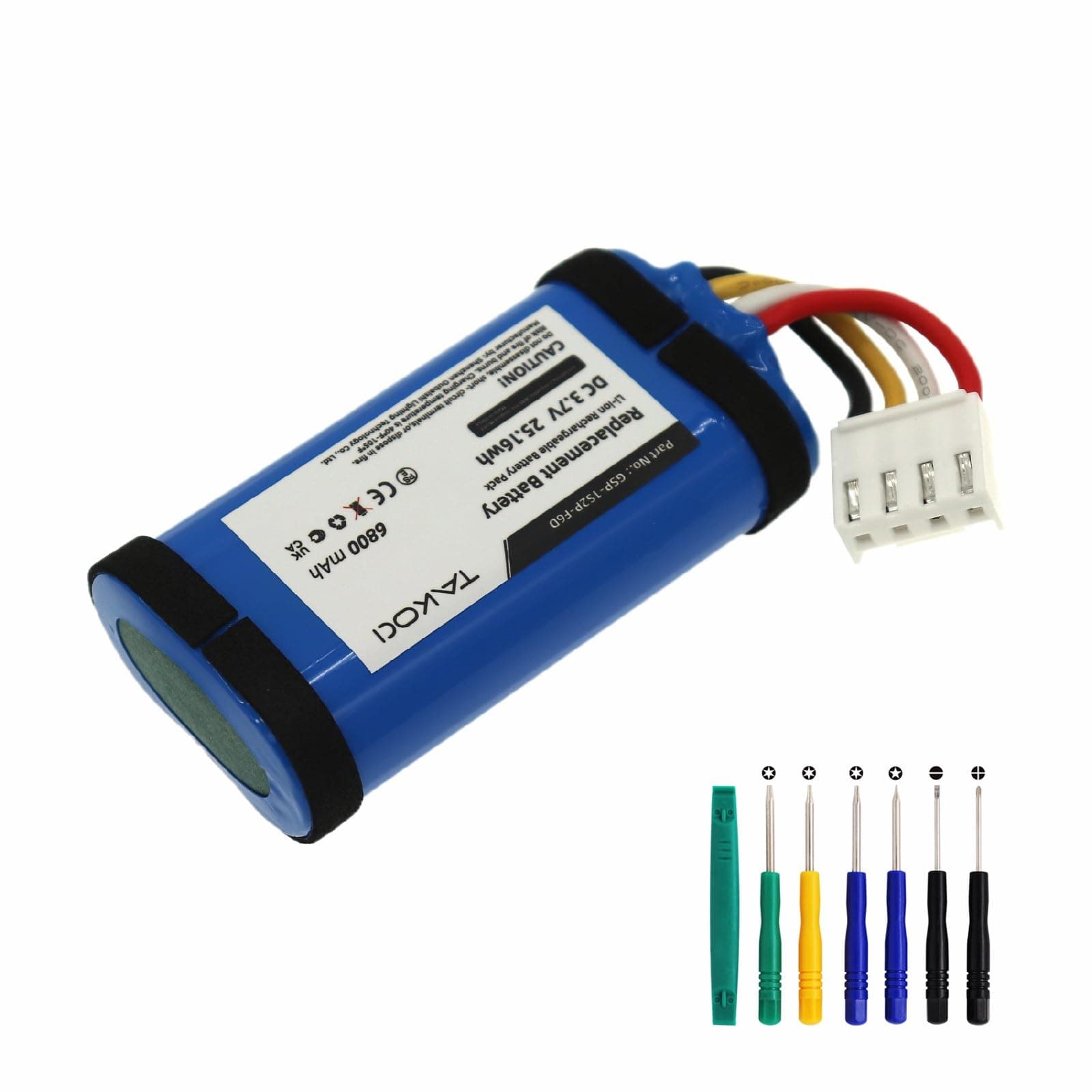 6800mAh Extended GSP-1S2P-F6D Battery Replacement Compatible with Flip 6 Waterproof Portable Bluetooth Speaker.