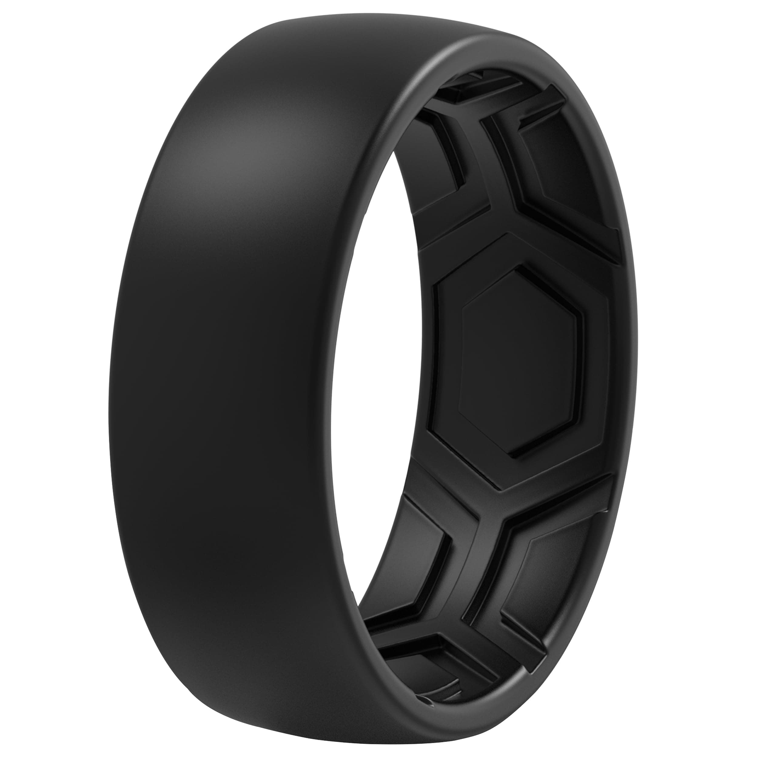 Men's Patterned Silicone Rings, 8mm Wide 2.2mm Thick Rubber Bands,Variety Multipack 1,4,7