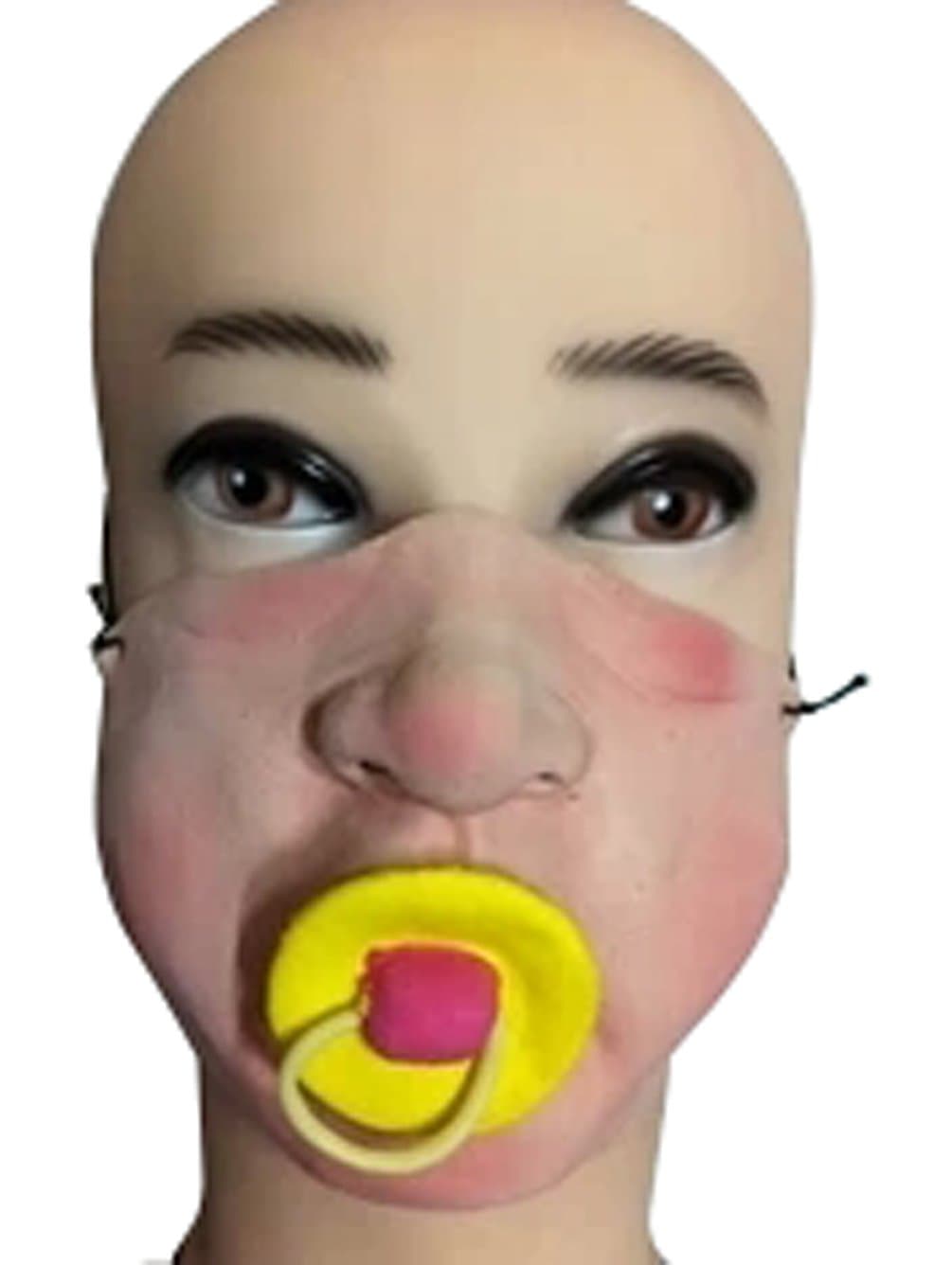 Very Funny Mask Halloween Masquerade Half Face Latex Mask-Suck Pacifiers Person