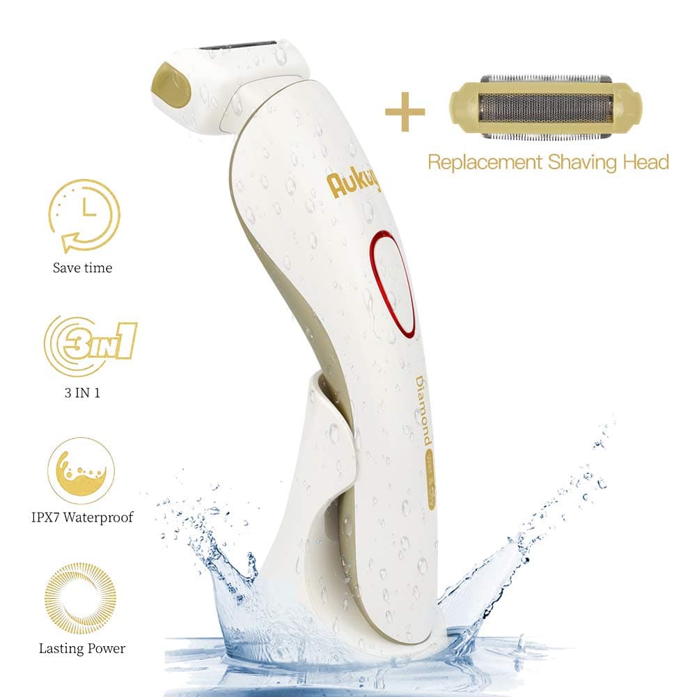 Ladies Electric Shaver, Wet/Dry Use 3-Blade Cordless Women’s Electric Razor Painless and Close for Body Shave, Rechargeable