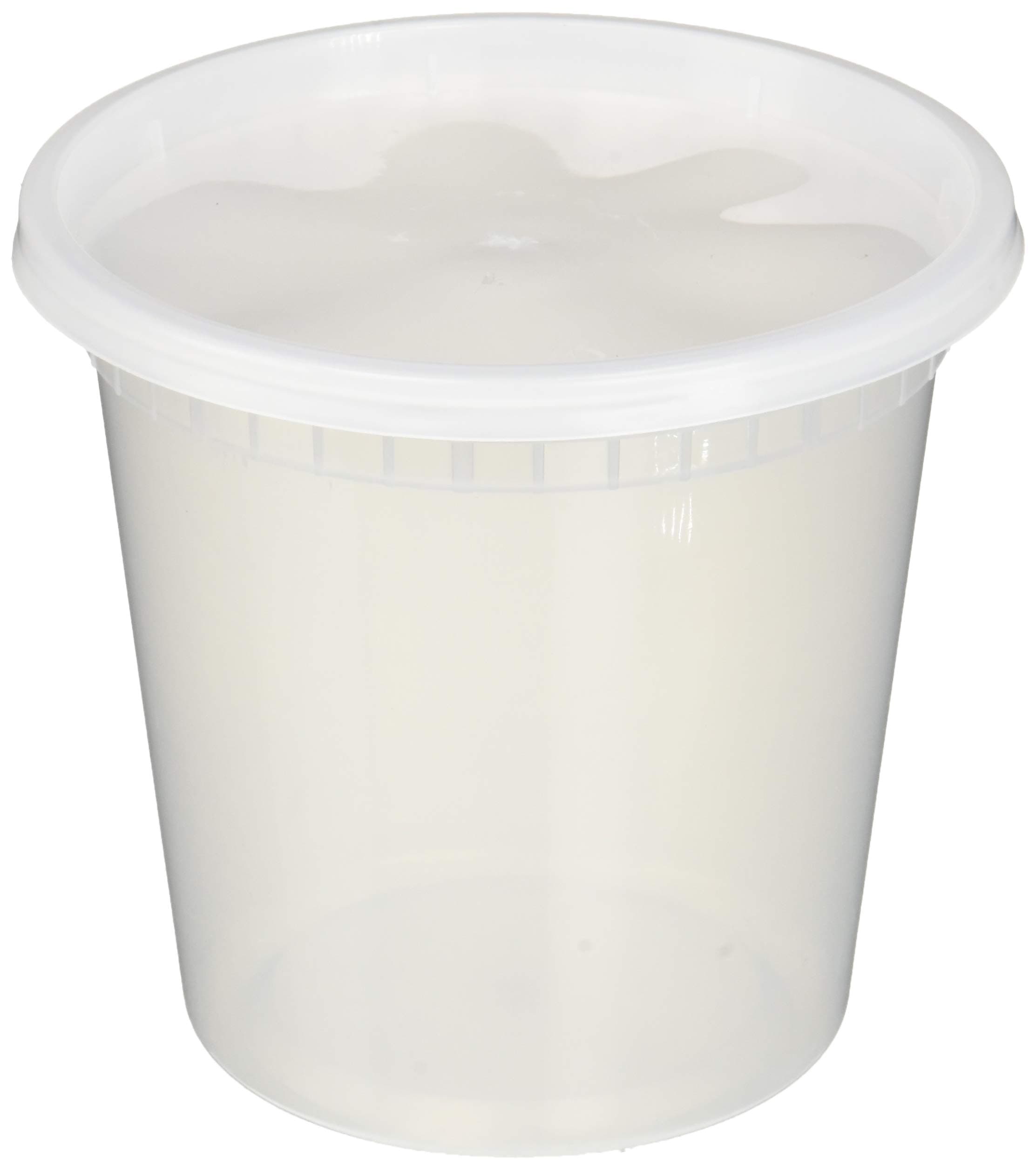 EDI [24 OZ, 25 Sets] Plastic Deli Food Storage Containers with Airtight Lids | Microwave-, Freezer-, Dishwasher-Safe | BPA Free | Heavy-Duty | Meal Prep | Leakproof | Recyclable