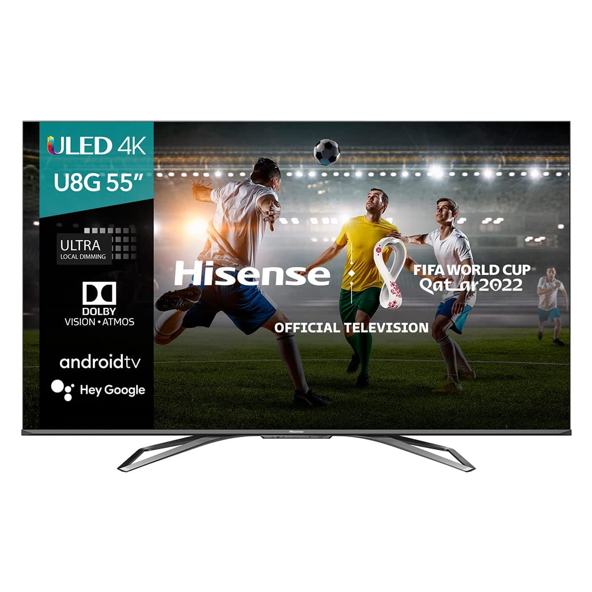 Hisense ULED Premium 55U8G QLED Series 55-inch Android 4K Smart TV with Alexa Compatibility, 1500-nit HDR10+, Dolby Vision IQ & Atmos, 120Hz, HDMI 2.1, Game Mode Pro