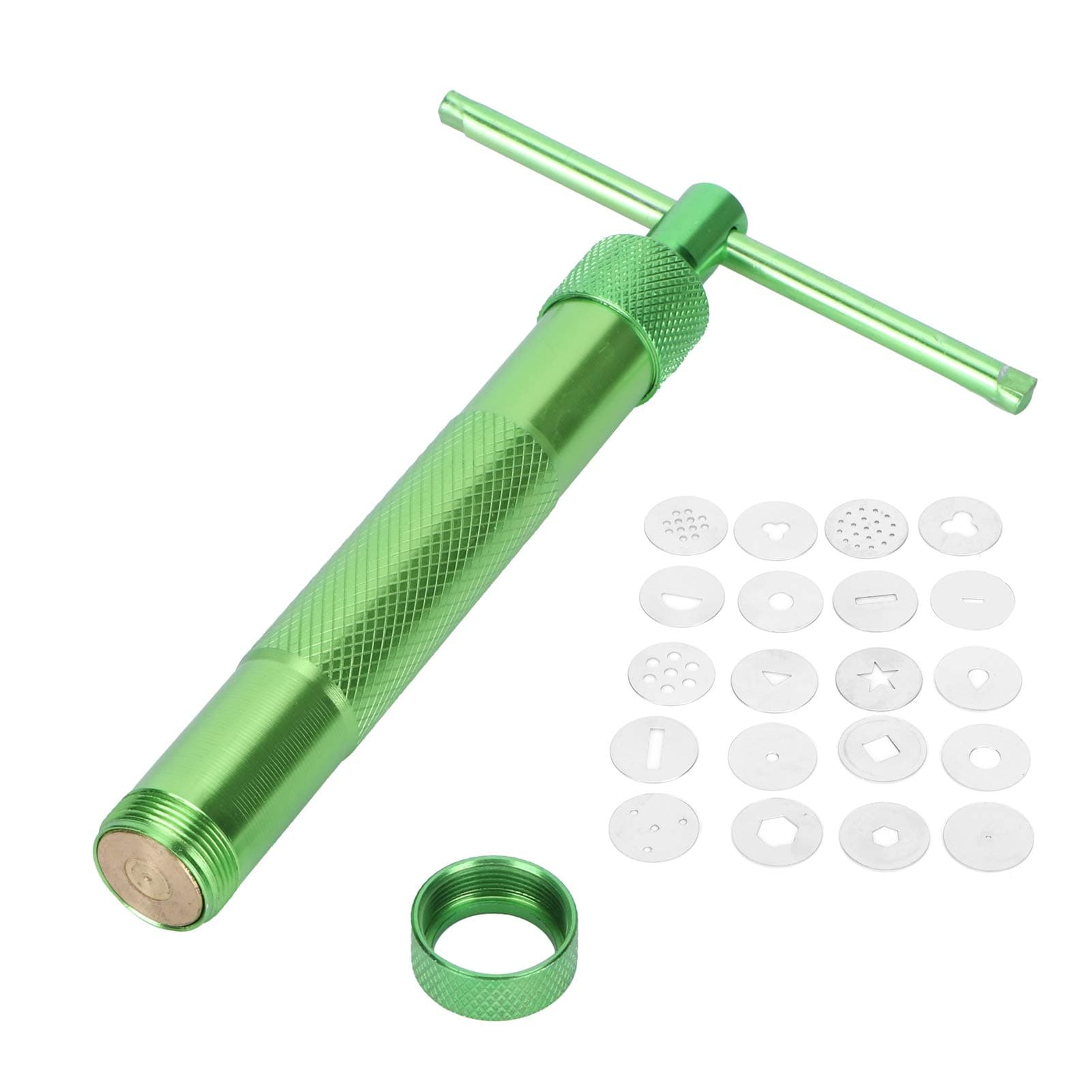 Clay Extruder, with Multiple Molds Cake Sculpture, Stainless Steel Wear‑Resistant Rotating Handheld for Clay Baking