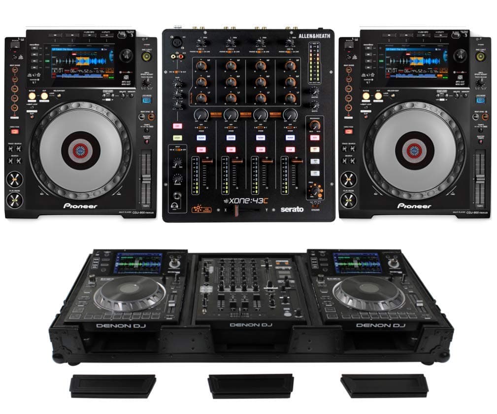Pioneer DJ CDJ-900 Nexus + Allen & Heath Xone:43C + Odyssey FZ12CDJWXDBL Bundle