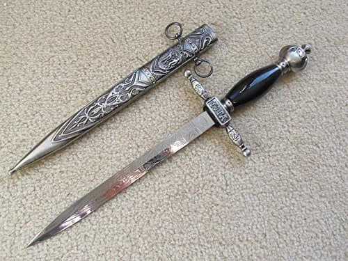 S0063 Silver HOLY Angelic Medieval Russian Dagger Sword W/SCROLLWORK Globe 15"