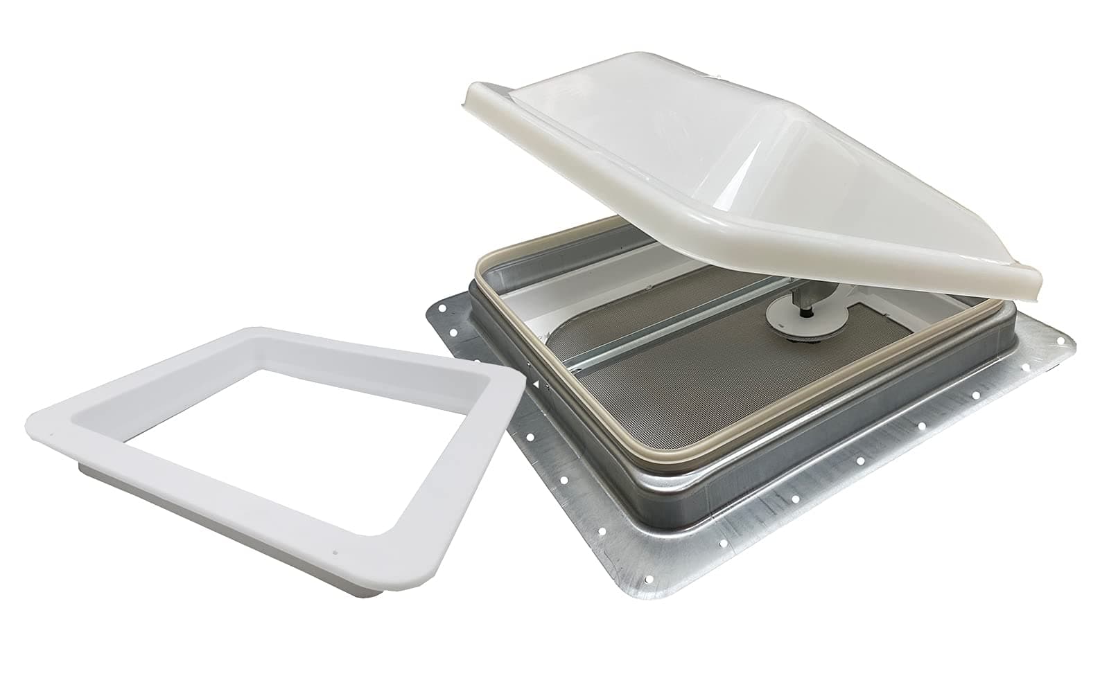 classAcustoms Ventline Non Powered RV Roof Vent | White Lid | w Garnish RV Roof Vent Hatch Skylight