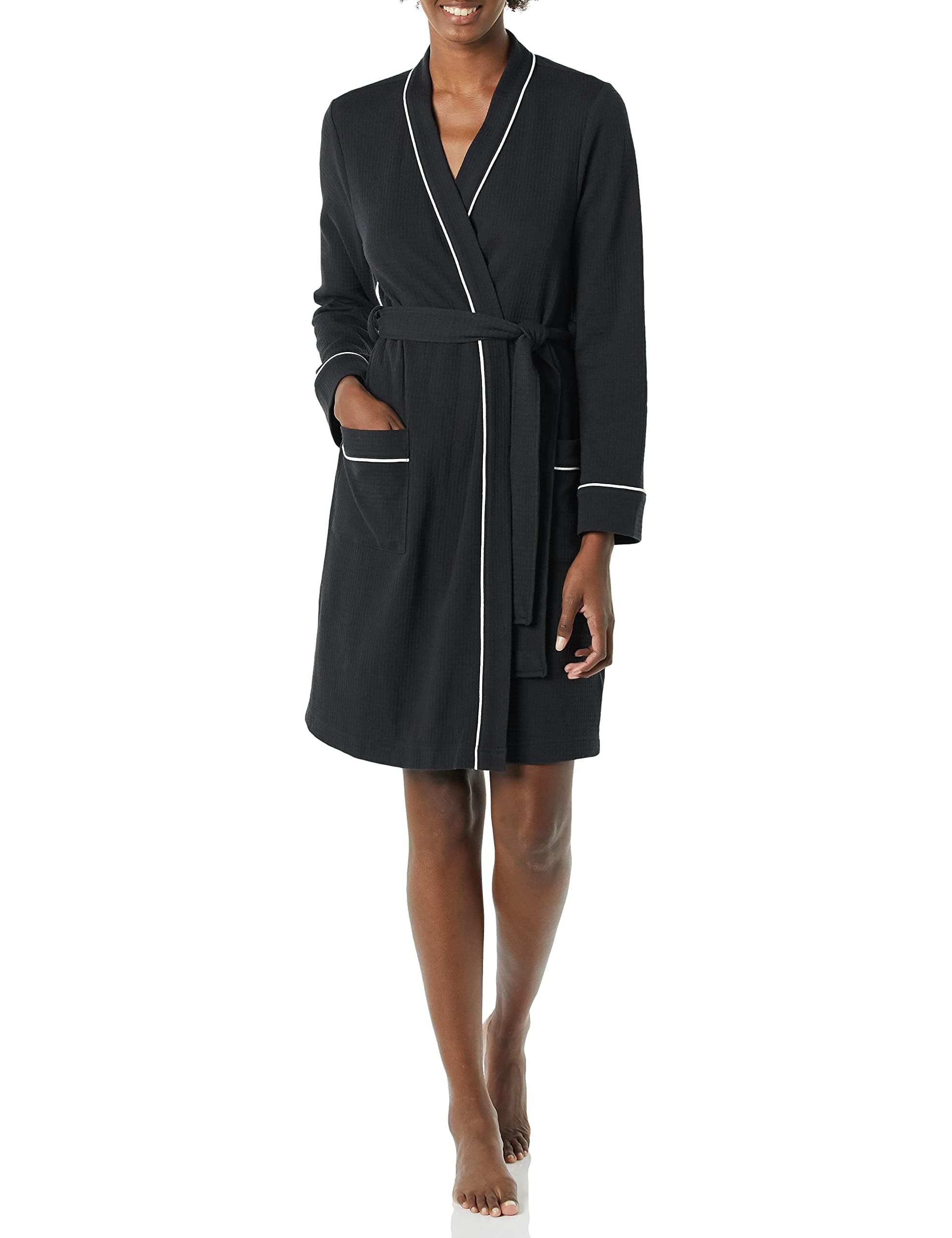 Women's Lightweight Waffle Mid-Length Robe (Available in Plus Size)