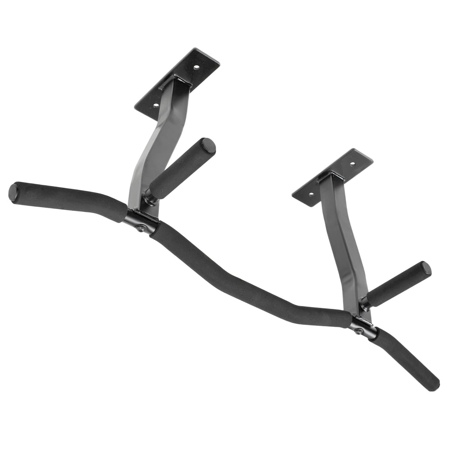 Ultimate Body Press Ceiling Mount Pull Up Bar with Reversible Risers for 16 and 24 Inch Joists with Optimum Grip Spacing