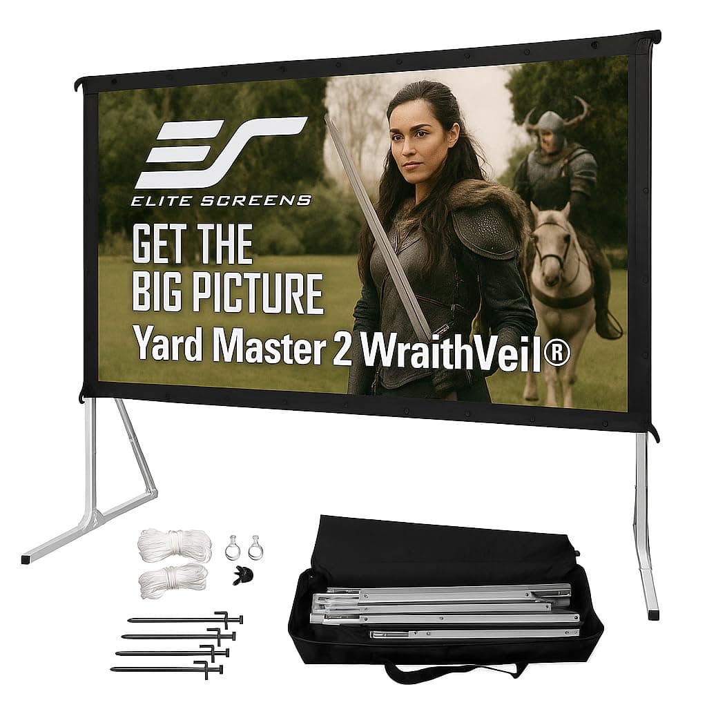 Elitescreens Yardmaster 2 Dual, 135-inch 16:9, Front/Rear 4K Ultra HD Ready Indoor/Outdoor Projector Screen OMS135H2-Dual